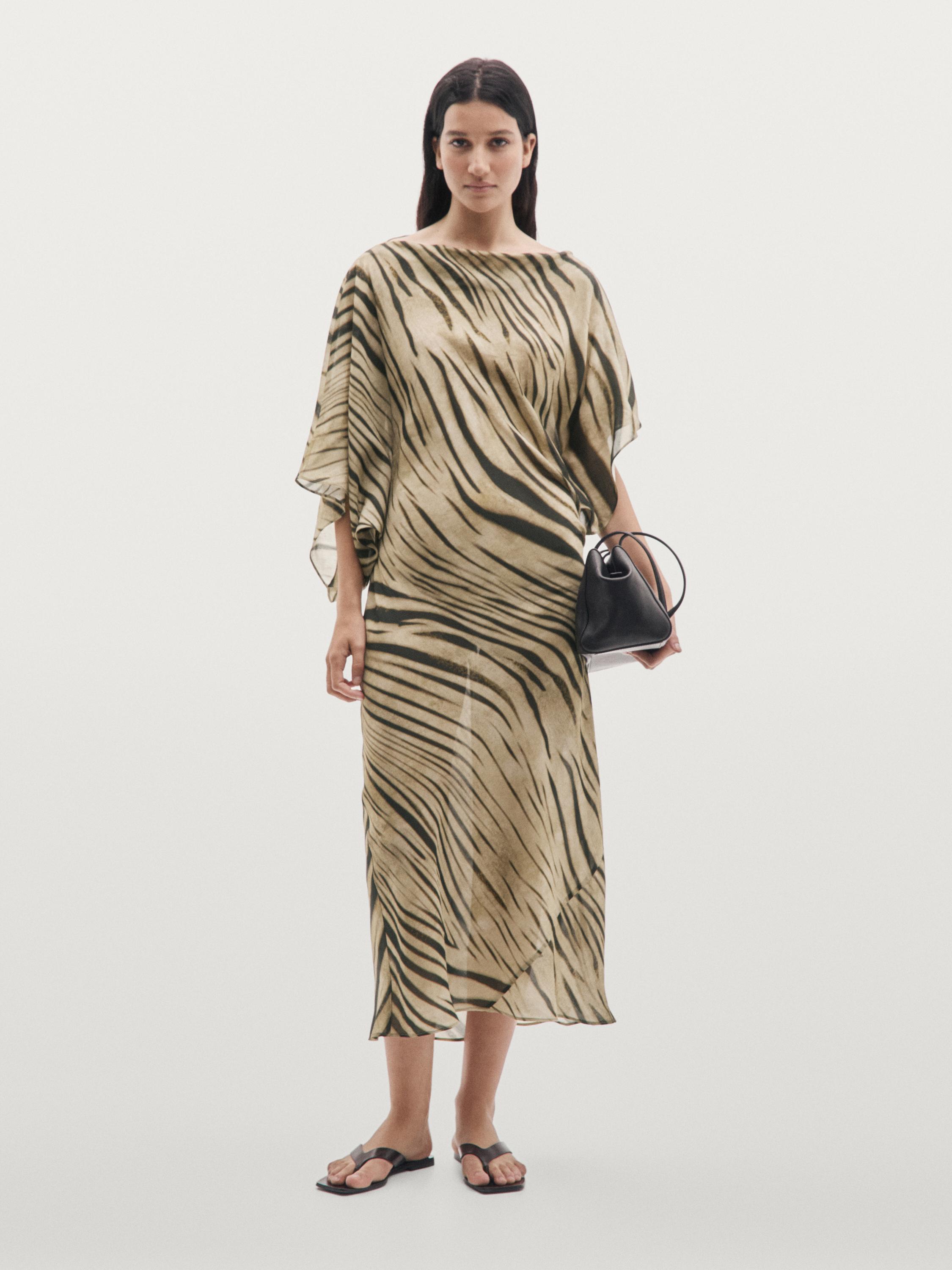 Vestido largo animal print