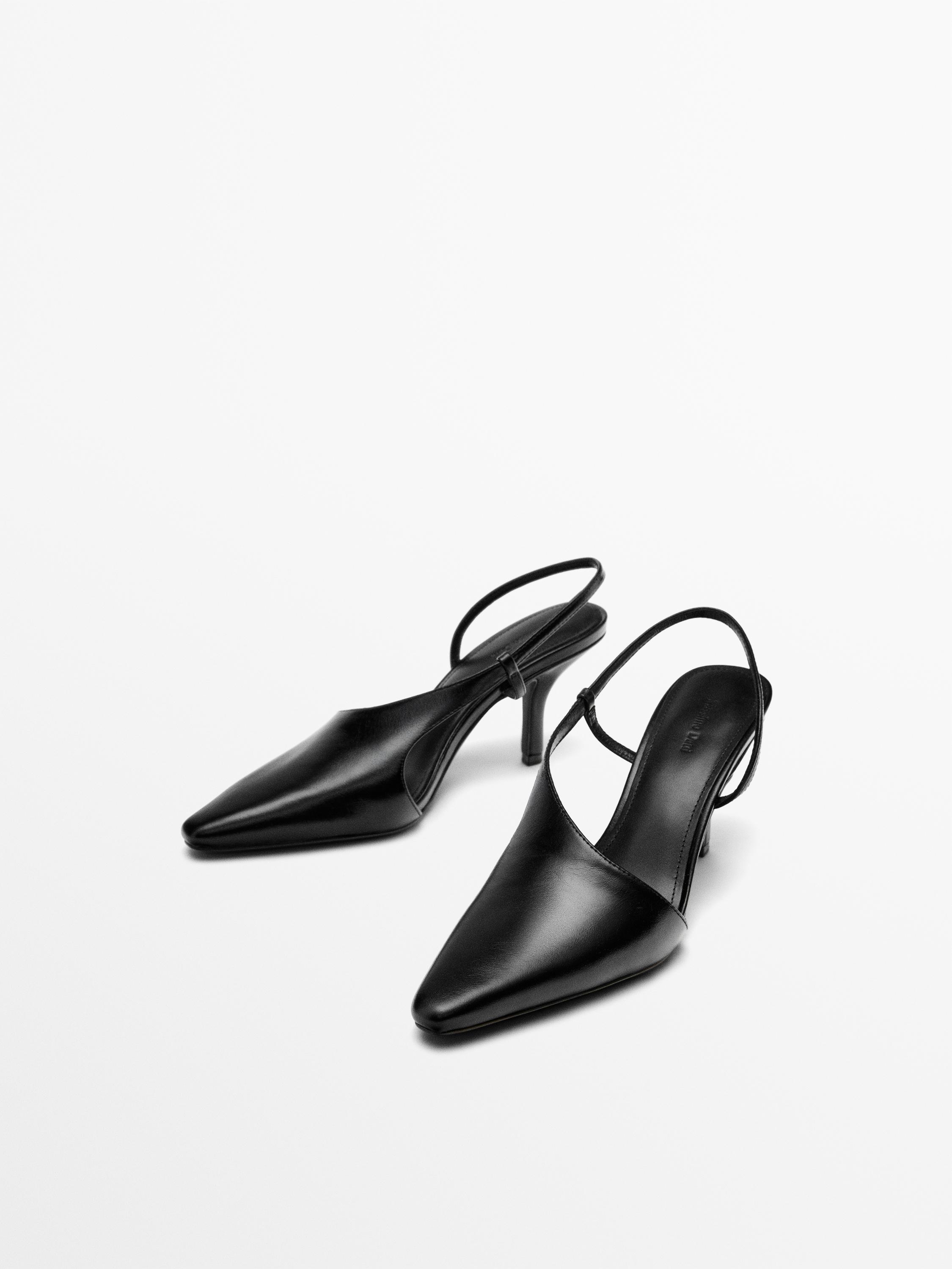 Asymmetric high-heel shoes — BLACK