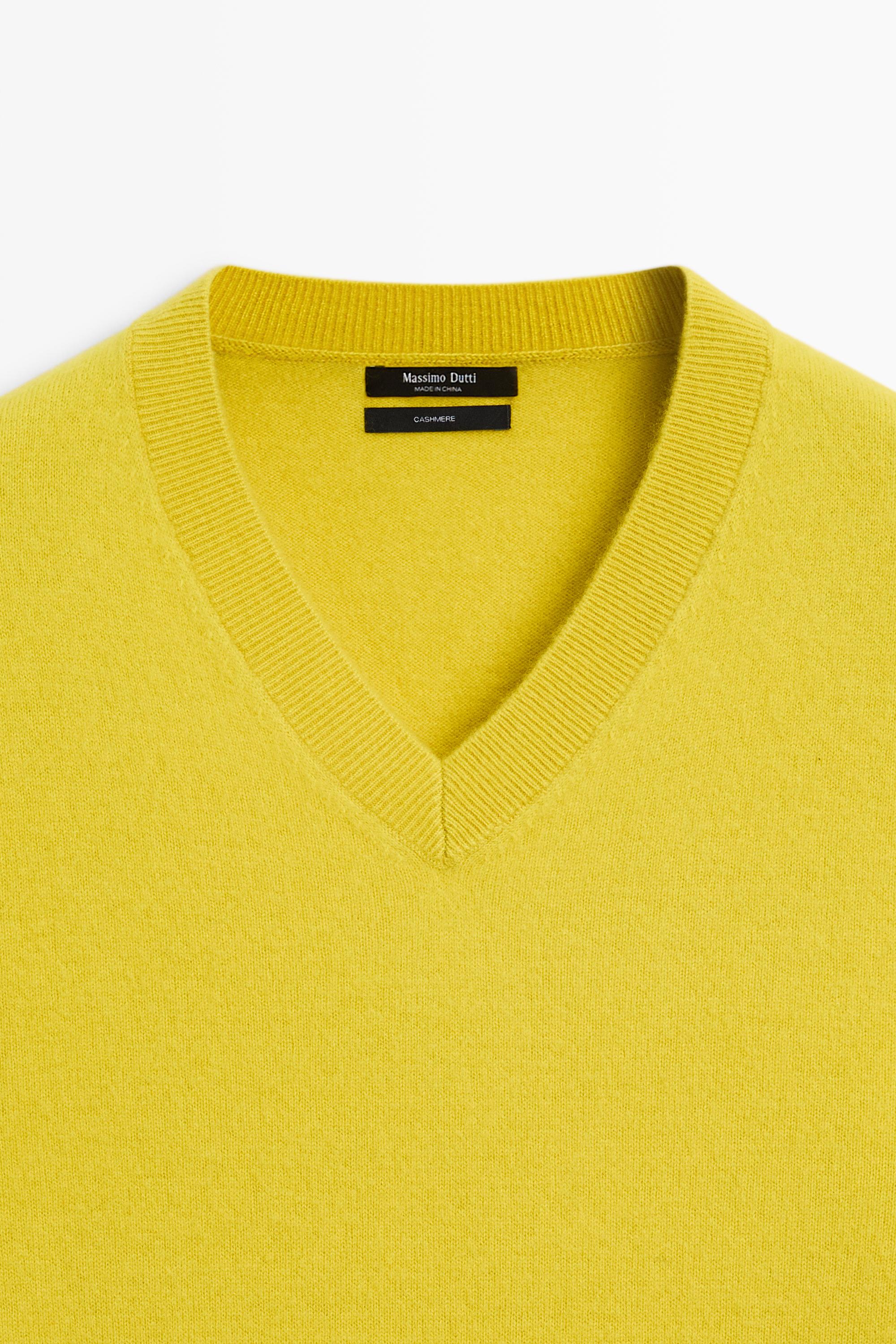 100% cashmere knit sweater — LIME
