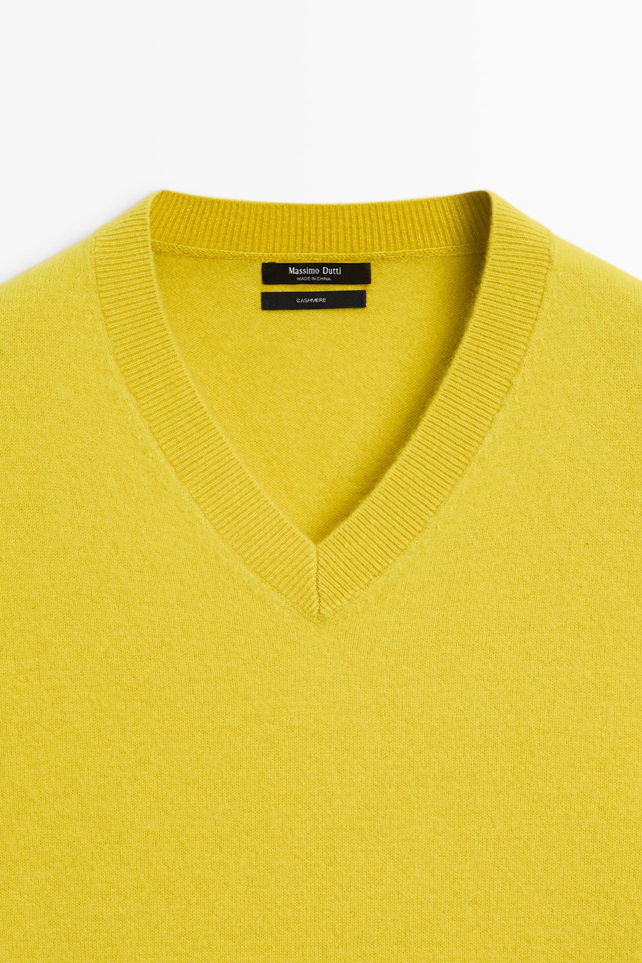 100% cashmere knit sweater — LIME