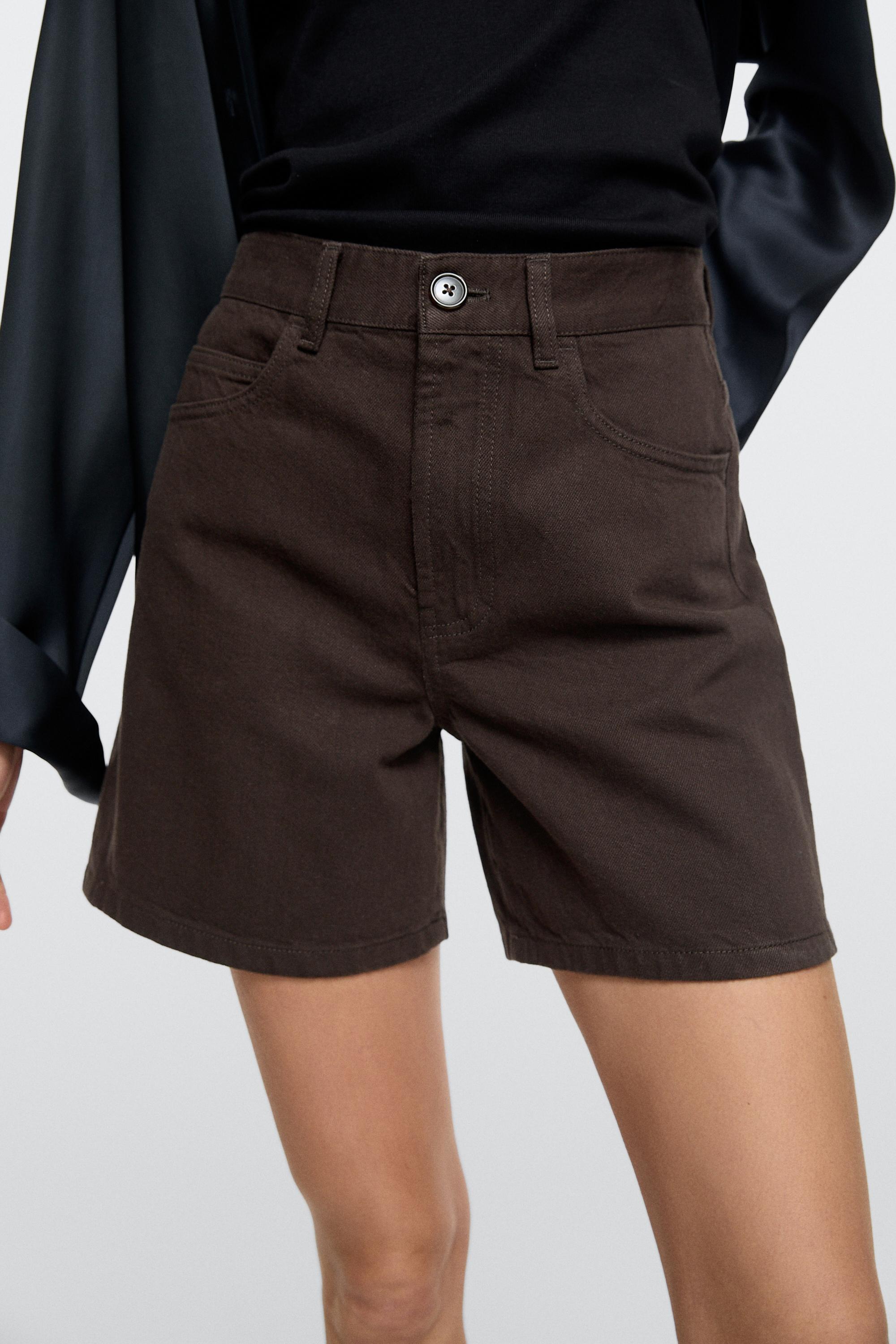 Short en jean taille moyenne