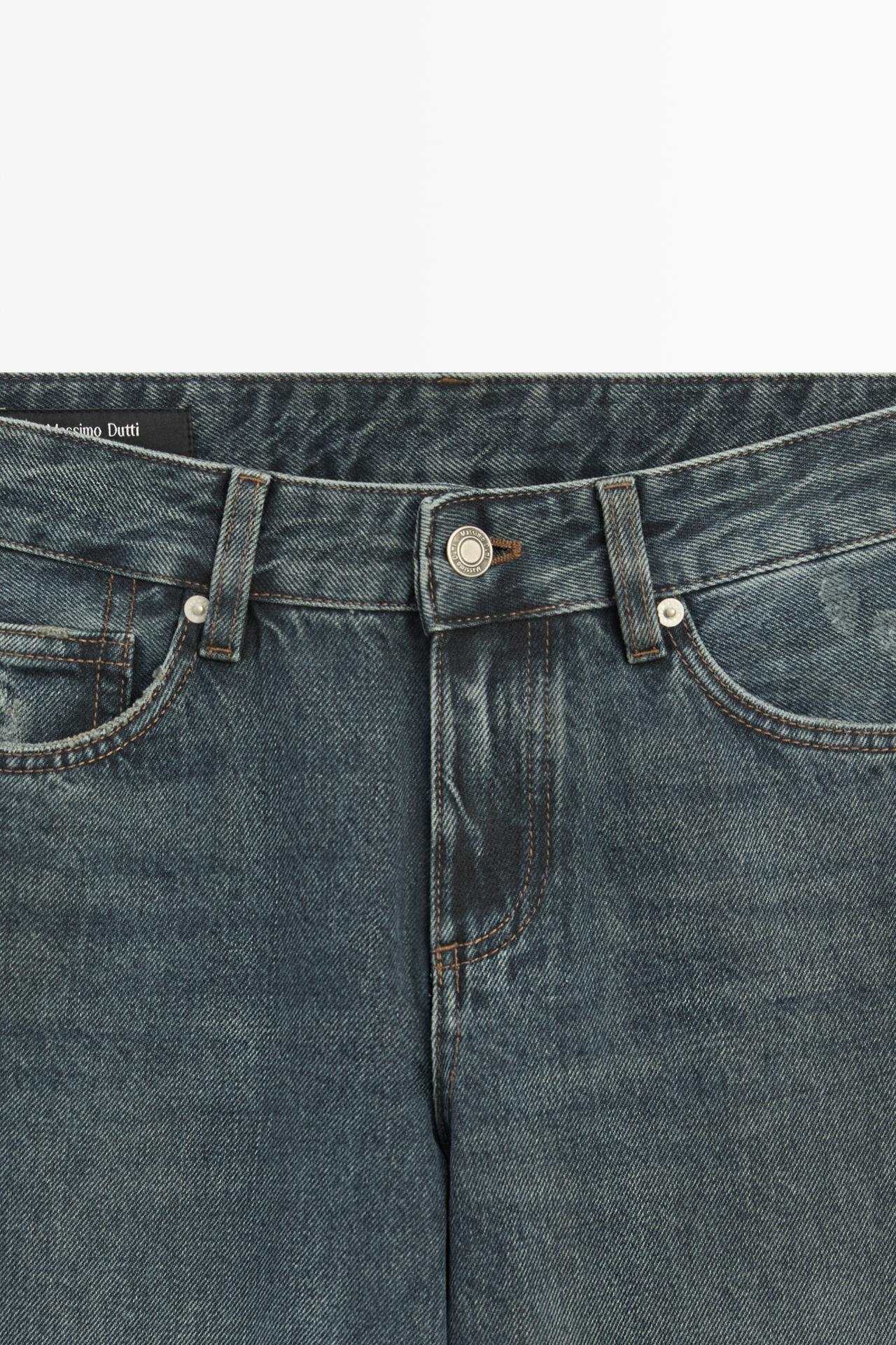 Low-rise straight-leg jeans — Dark blue