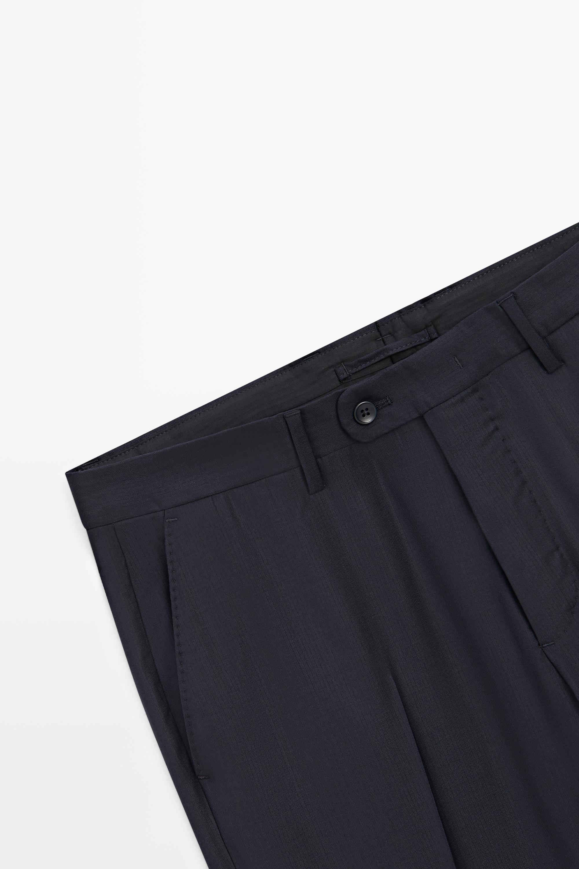 Cold wool suit trousers — NAVY BLUE