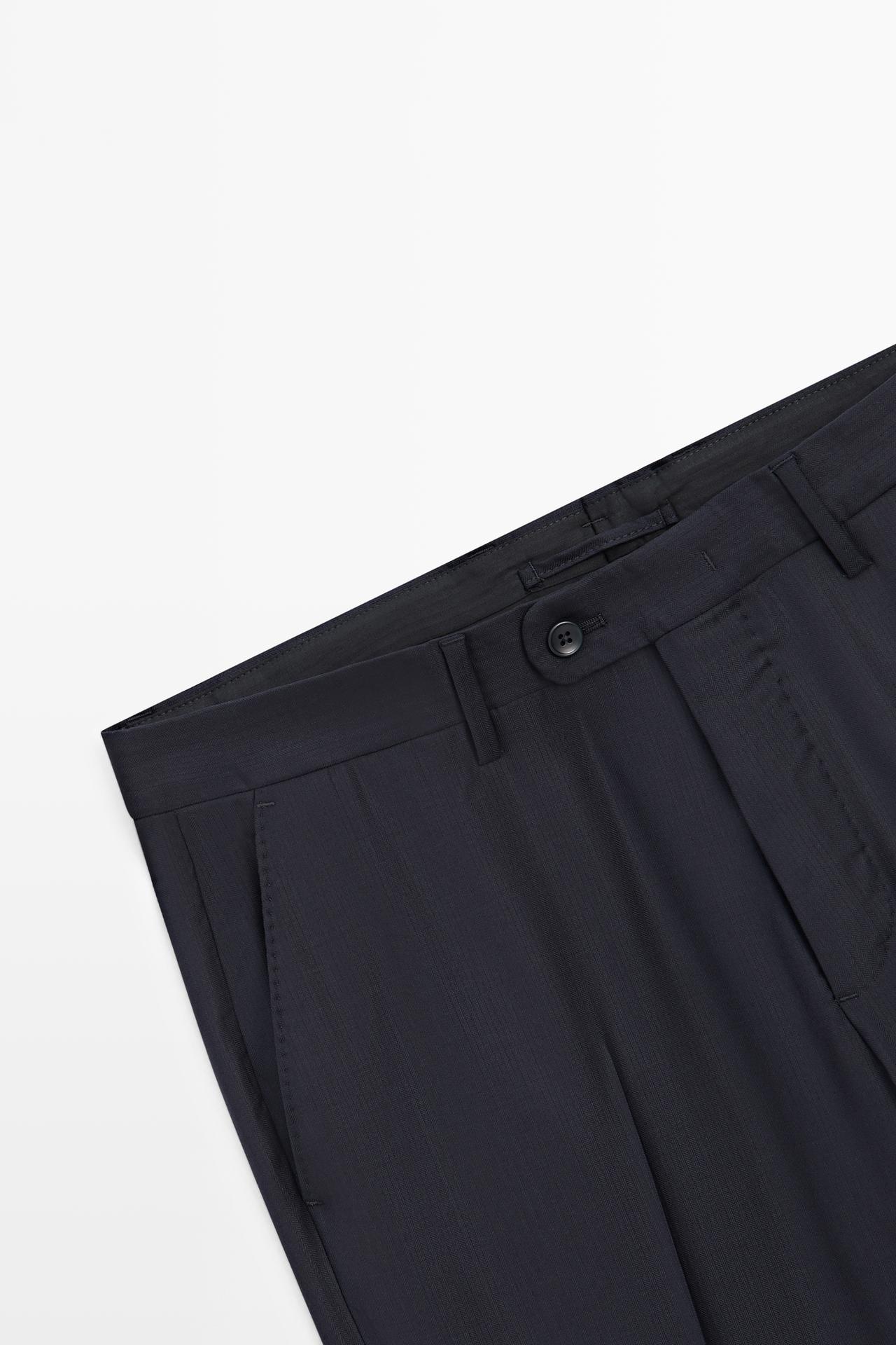 Cold wool suit trousers — NAVY BLUE