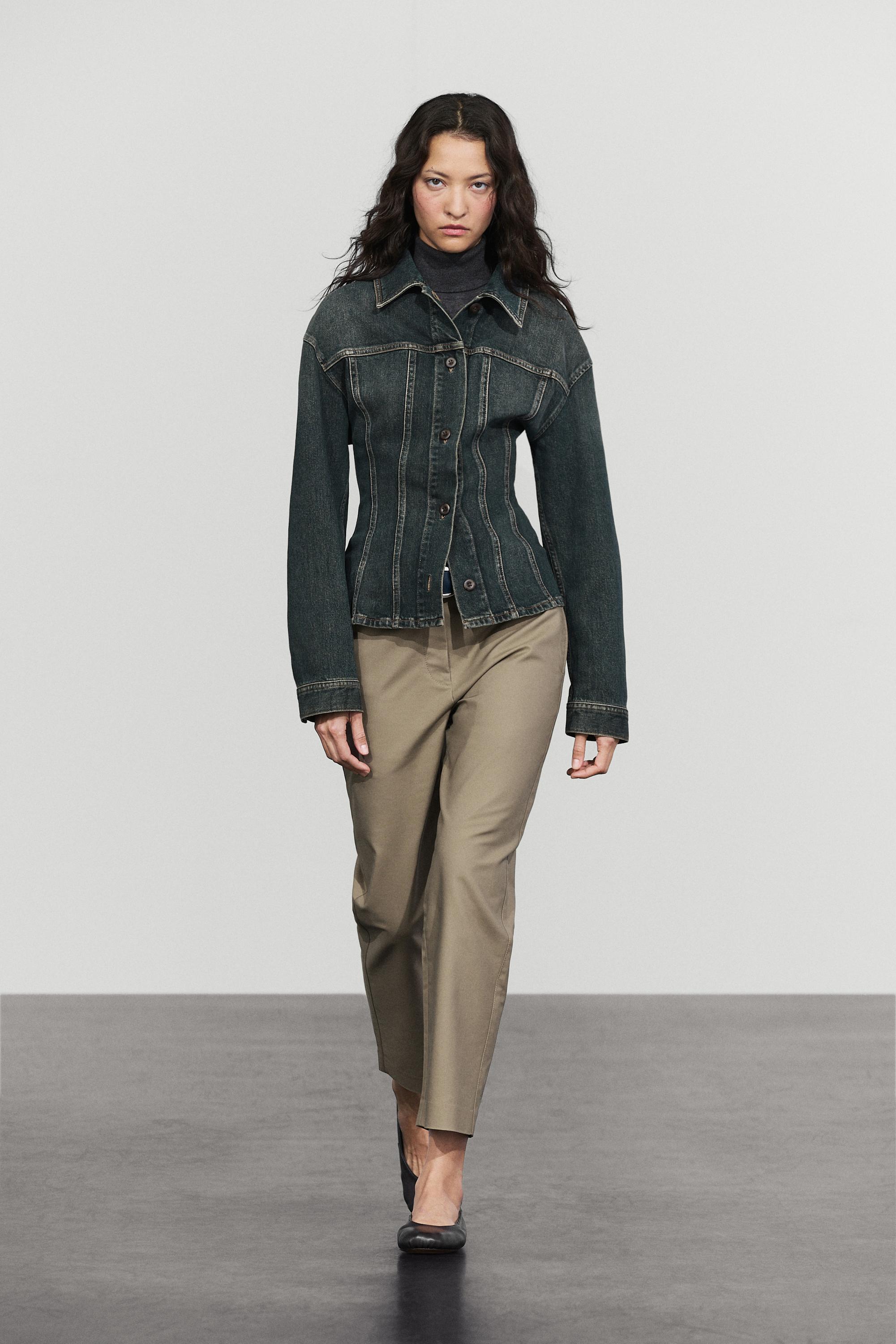 Giacca Camicia In Denim, Misto Cotone E Pelle Scamosciata - Blu - S - Massimo Dutti - Female