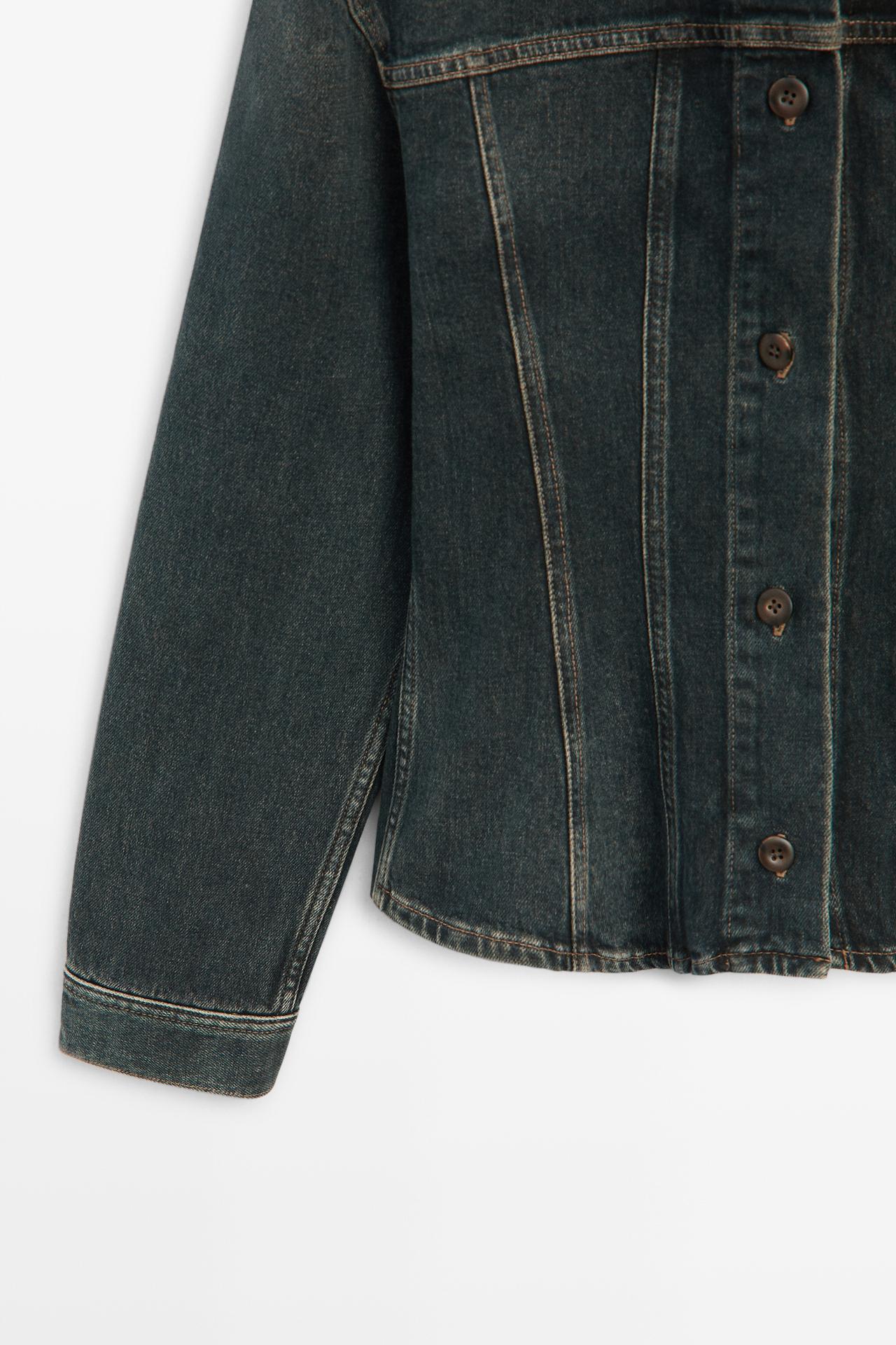 Denim cotton blend overshirt total look — Dark blue