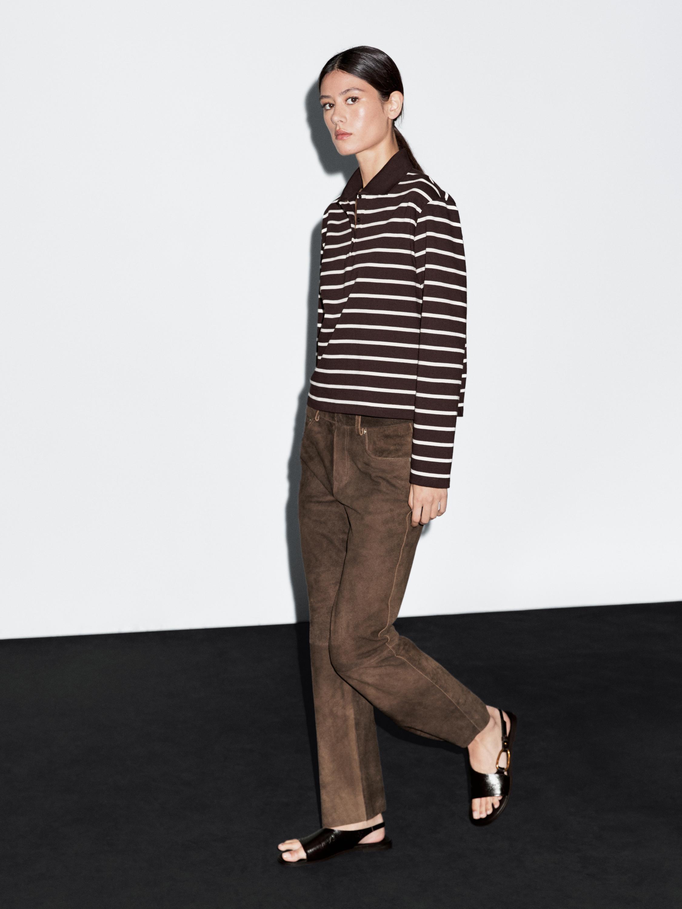 100% cotton striped polo shirt