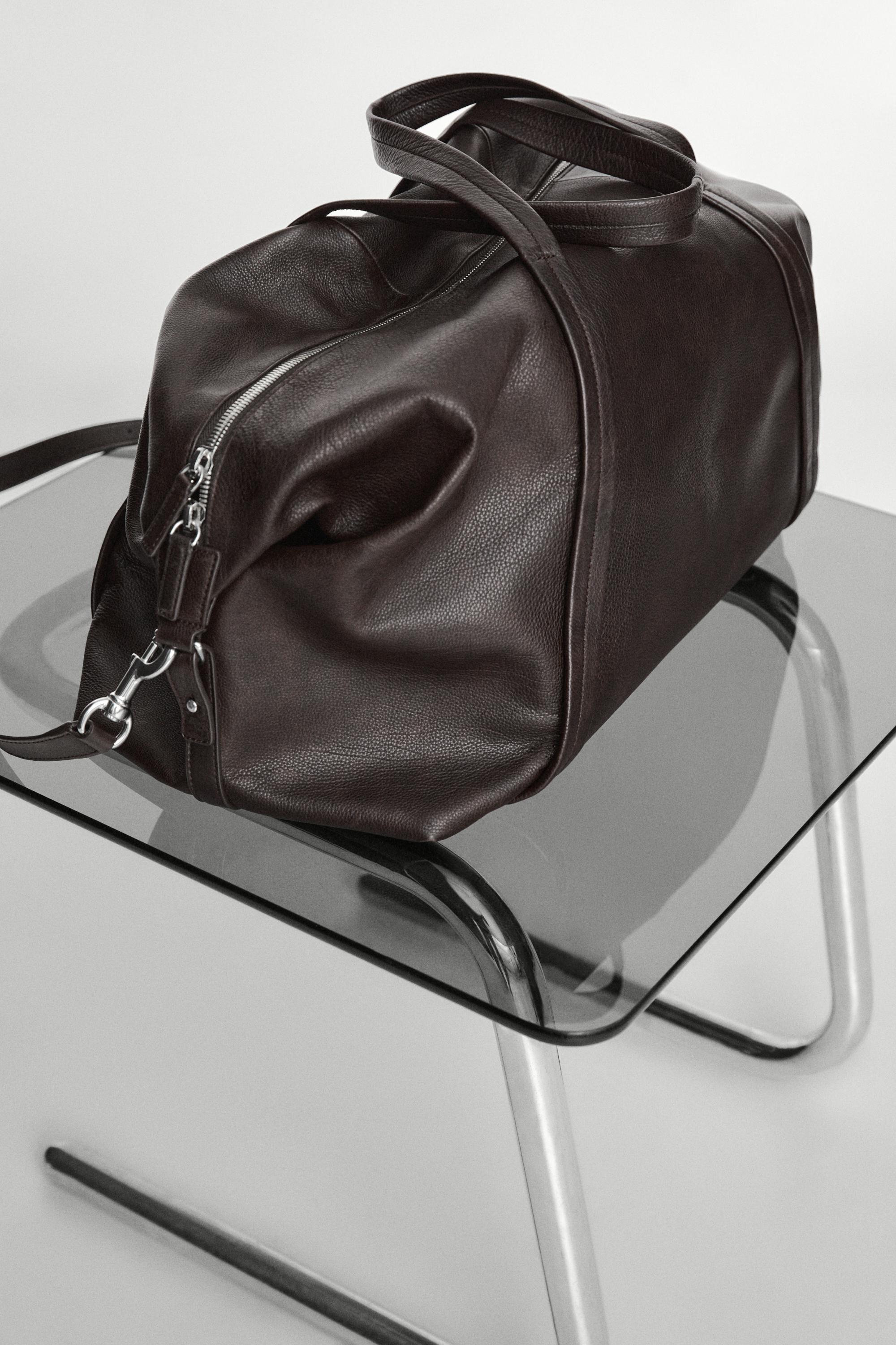 Nappa leather travel bag — BROWN