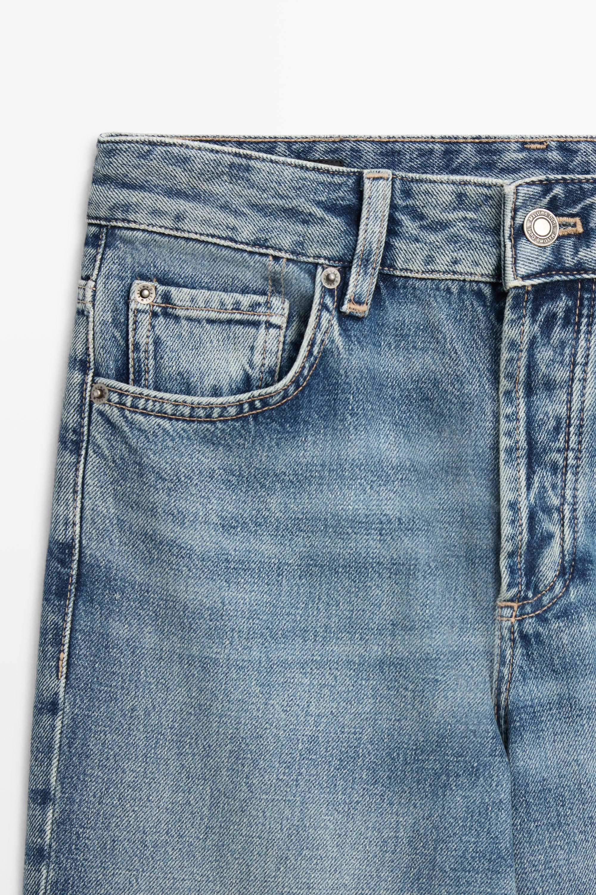 Mid-waist wide-leg jeans — Light Blue