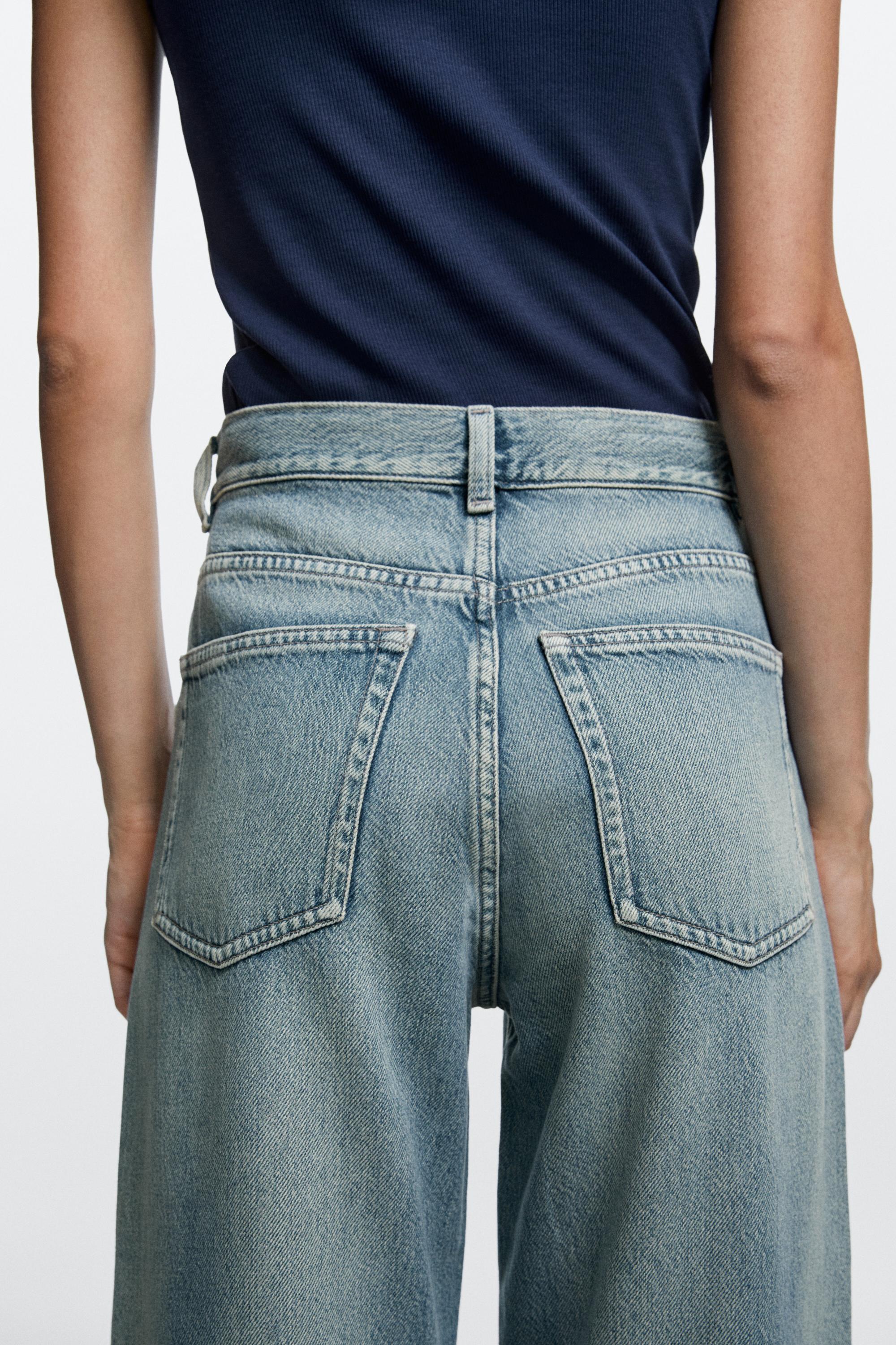 High-waist wide-leg jeans — BLUE