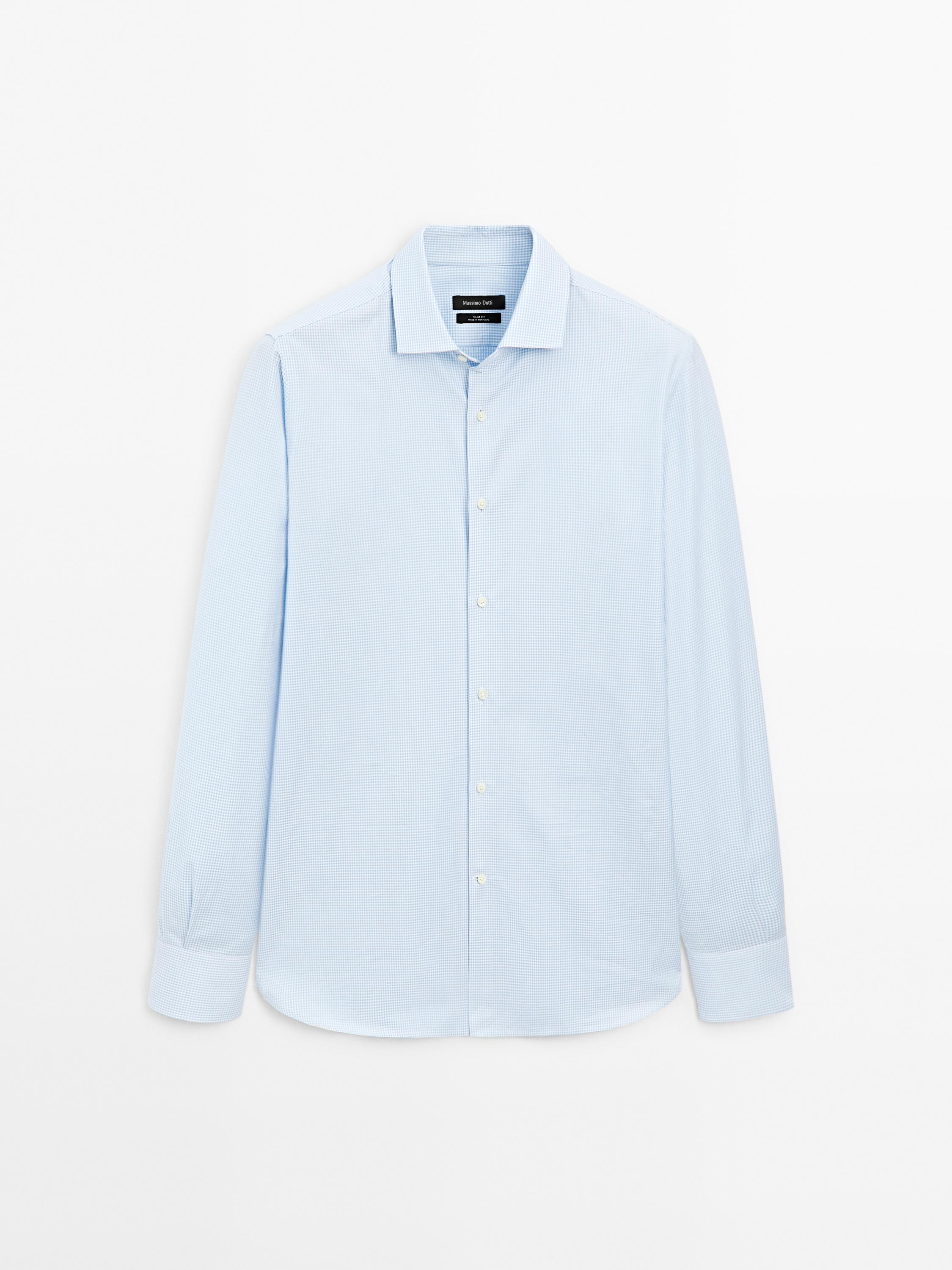 Slim fit check 100% cotton shirt