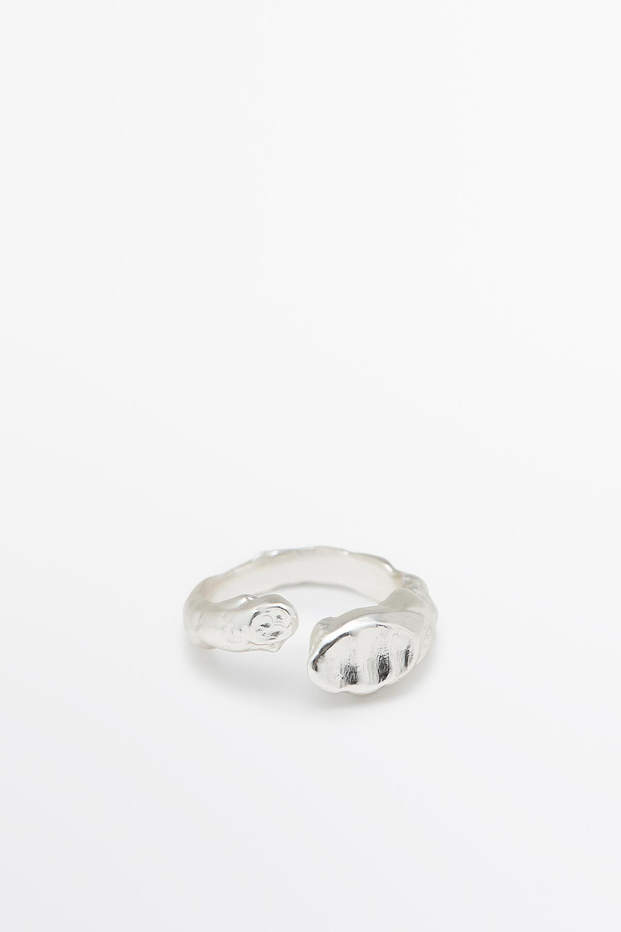 Textured open ring — SILVER