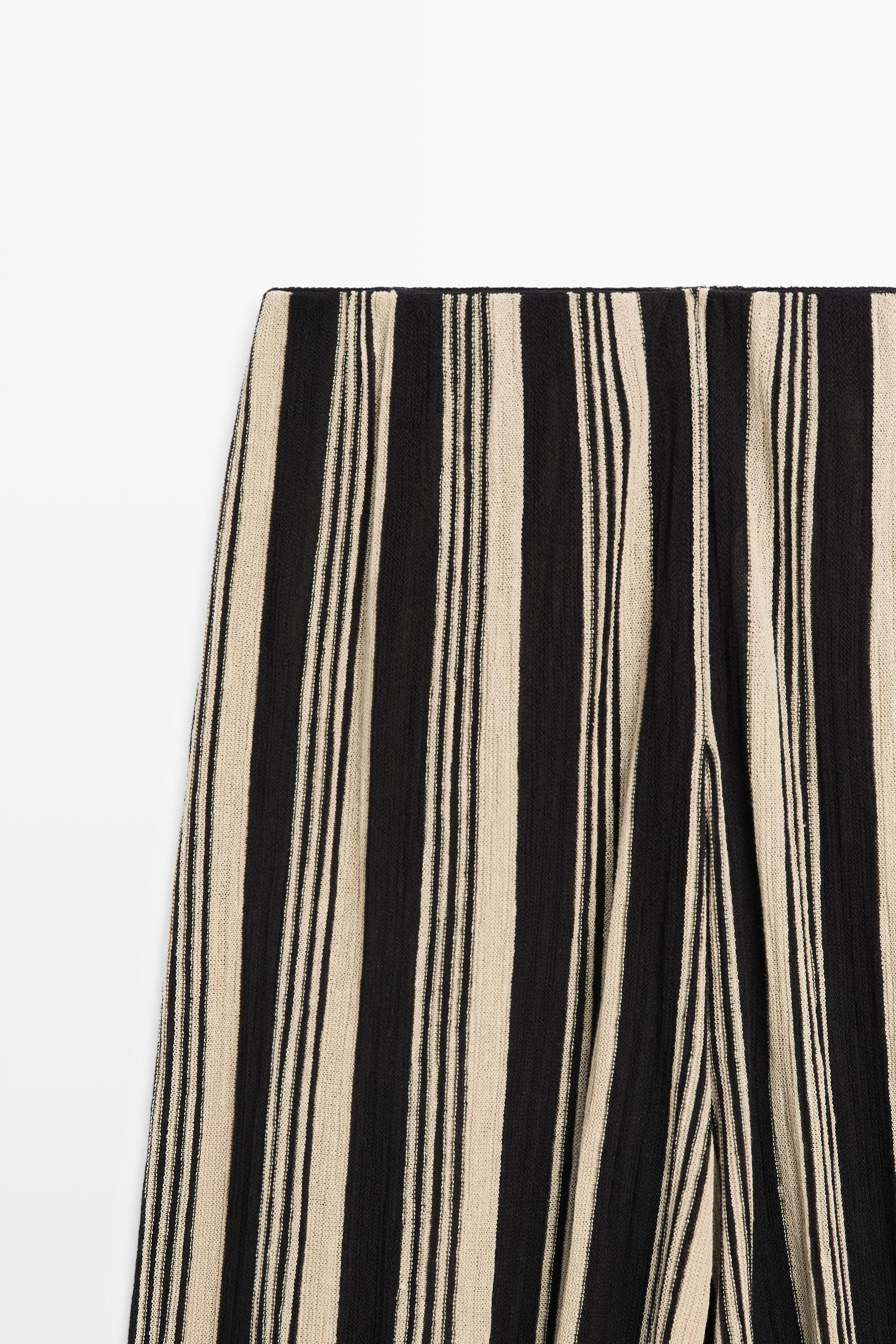 Striped sarouel co-ord pants — BLACK