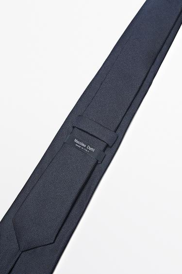 100% silk textured tie — NAVY BLUE 3