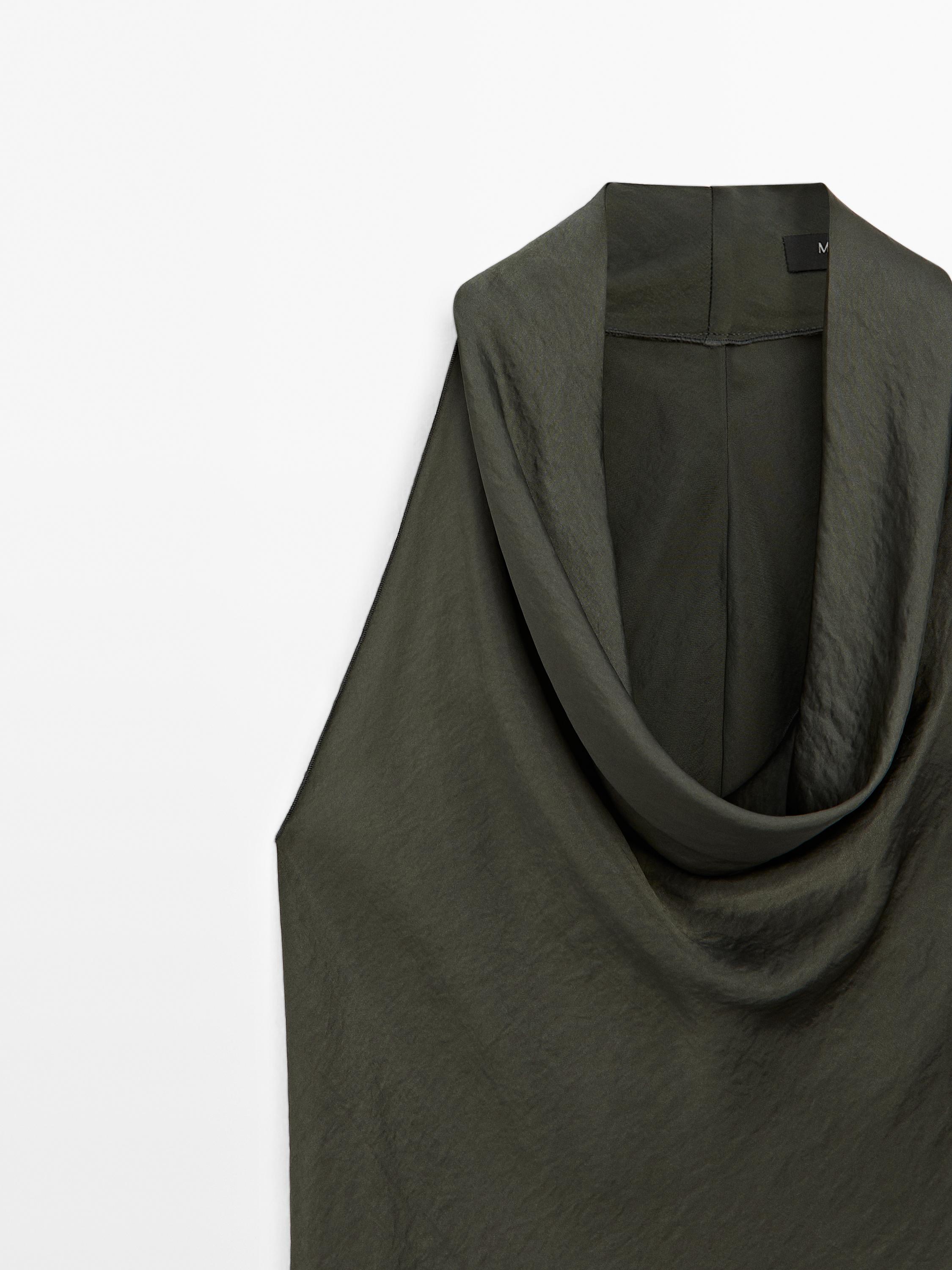 Draped halter top