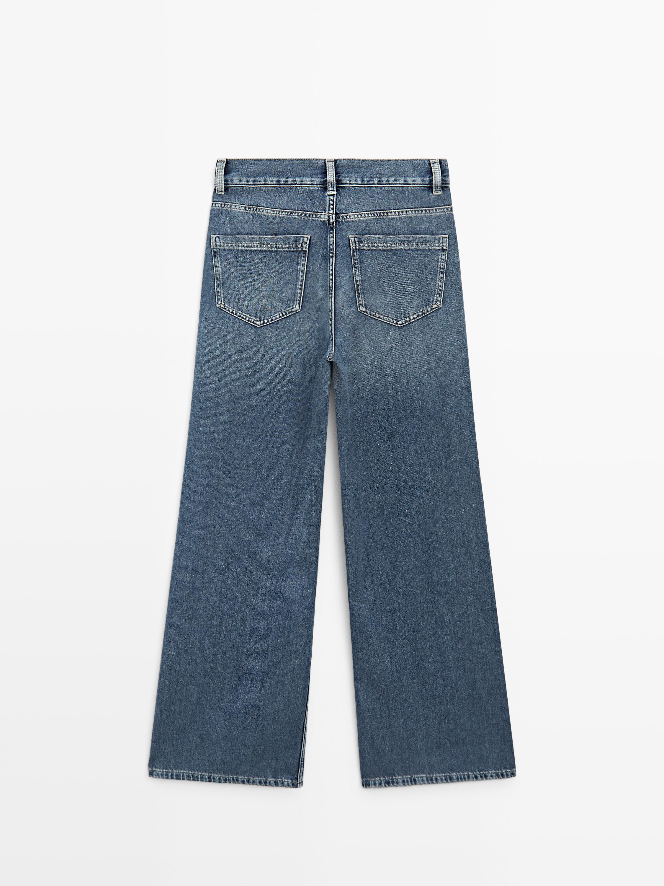 High-waist wide-leg jeans — MEDIUM BLUE