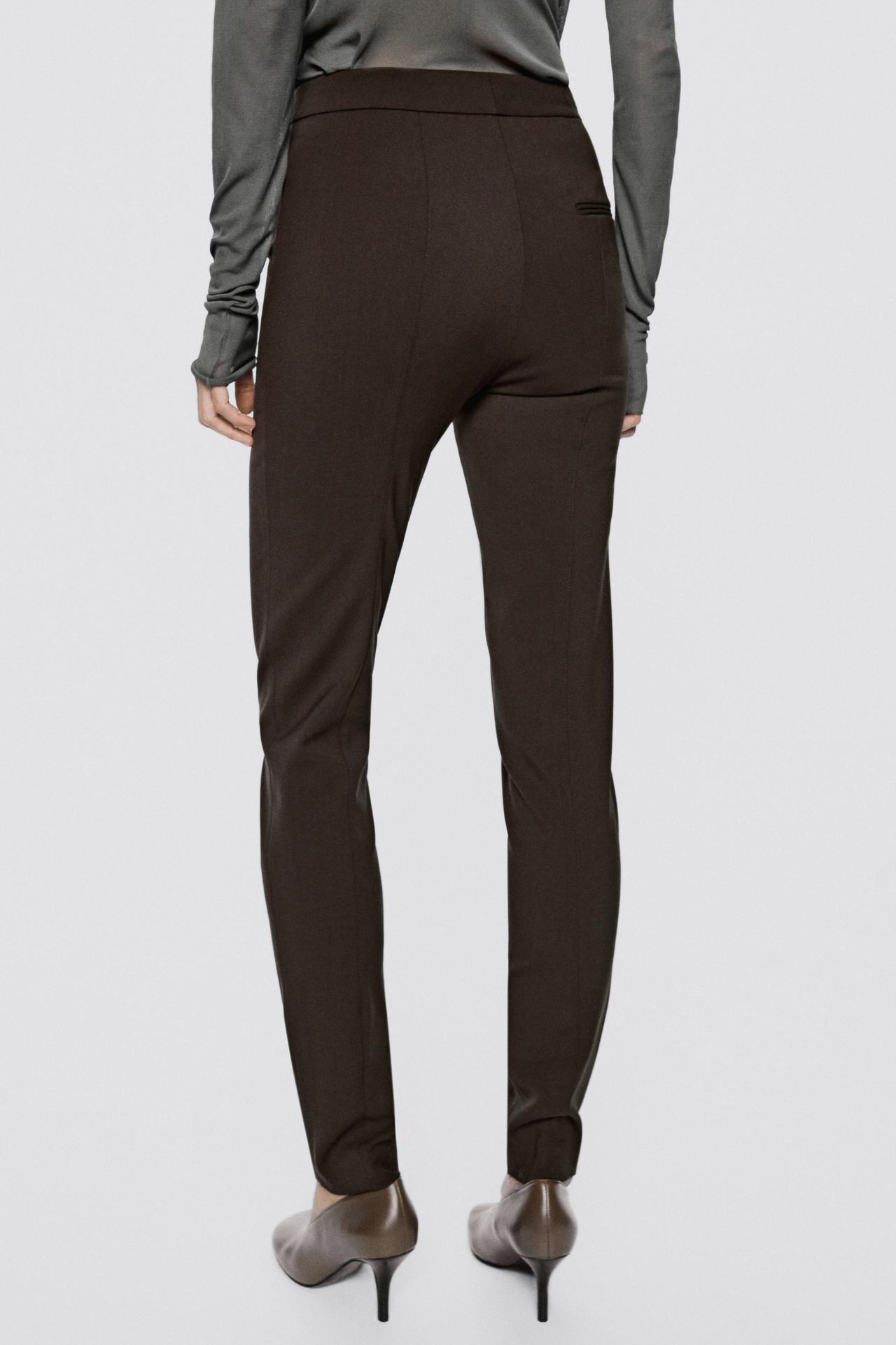 Skinny fit pants with zip hem - LIMITED EDITION — BROWN