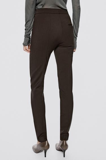 Skinny fit pants with zip hem - LIMITED EDITION — BROWN 3