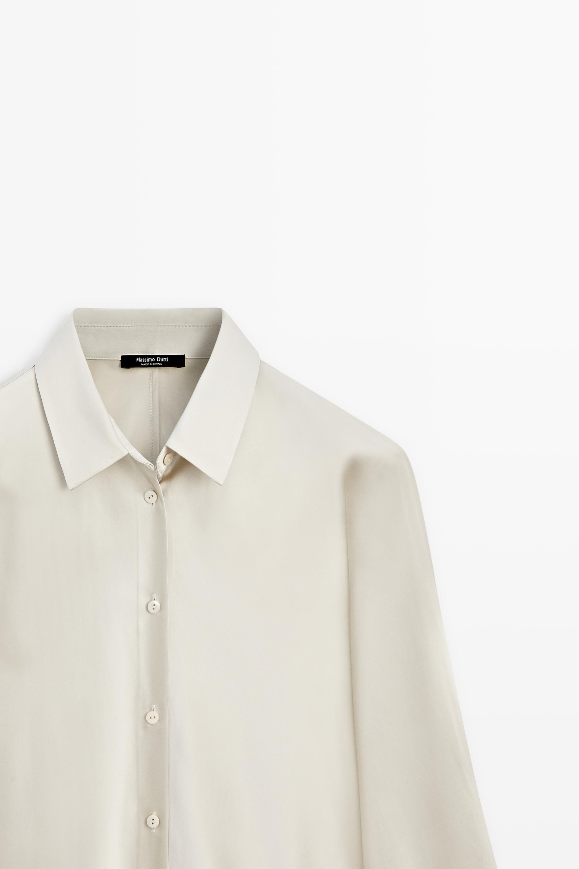 Flowing satin shirt — SILVER