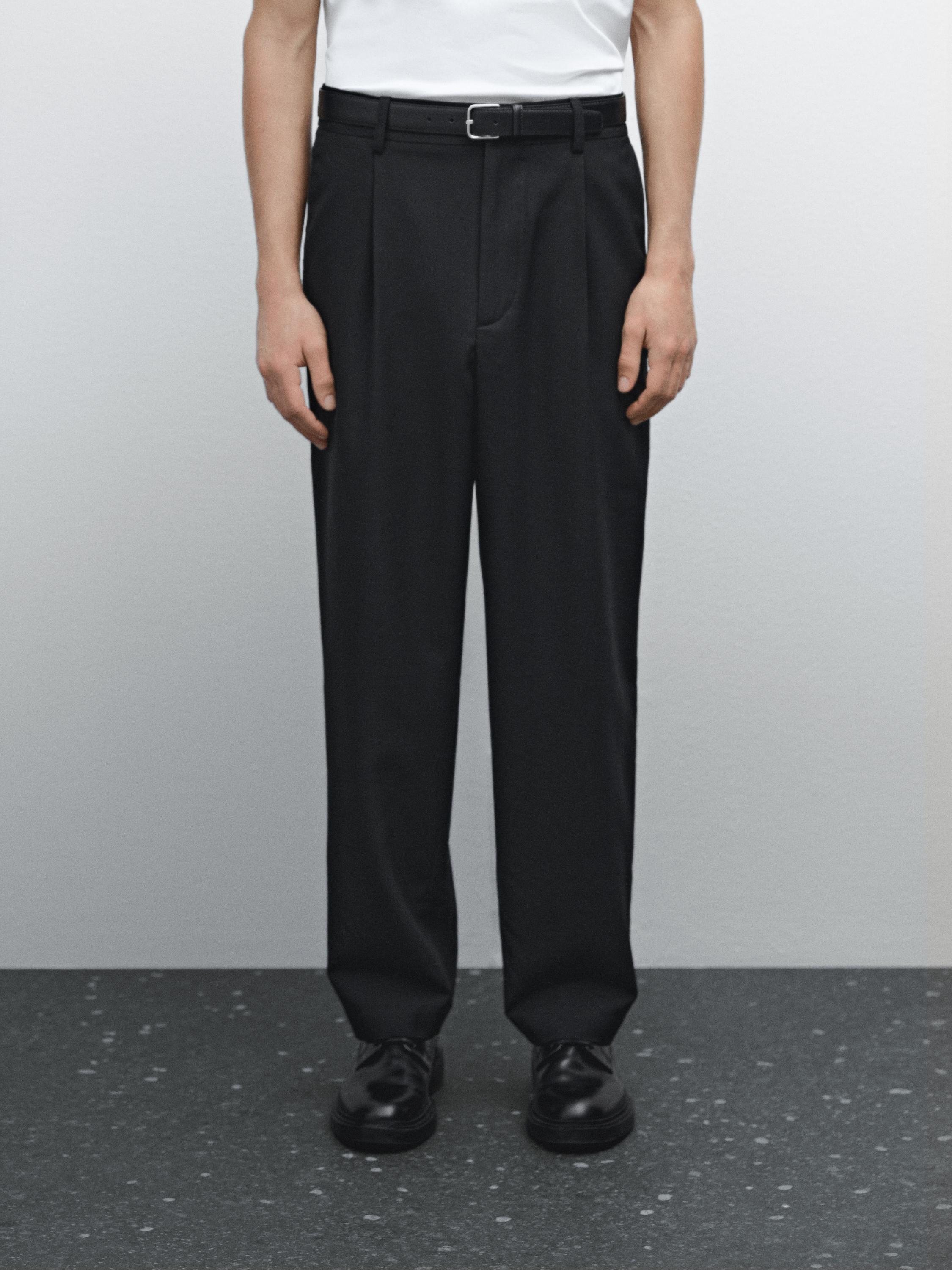 Relaxed fit trousers in a cool wool blend