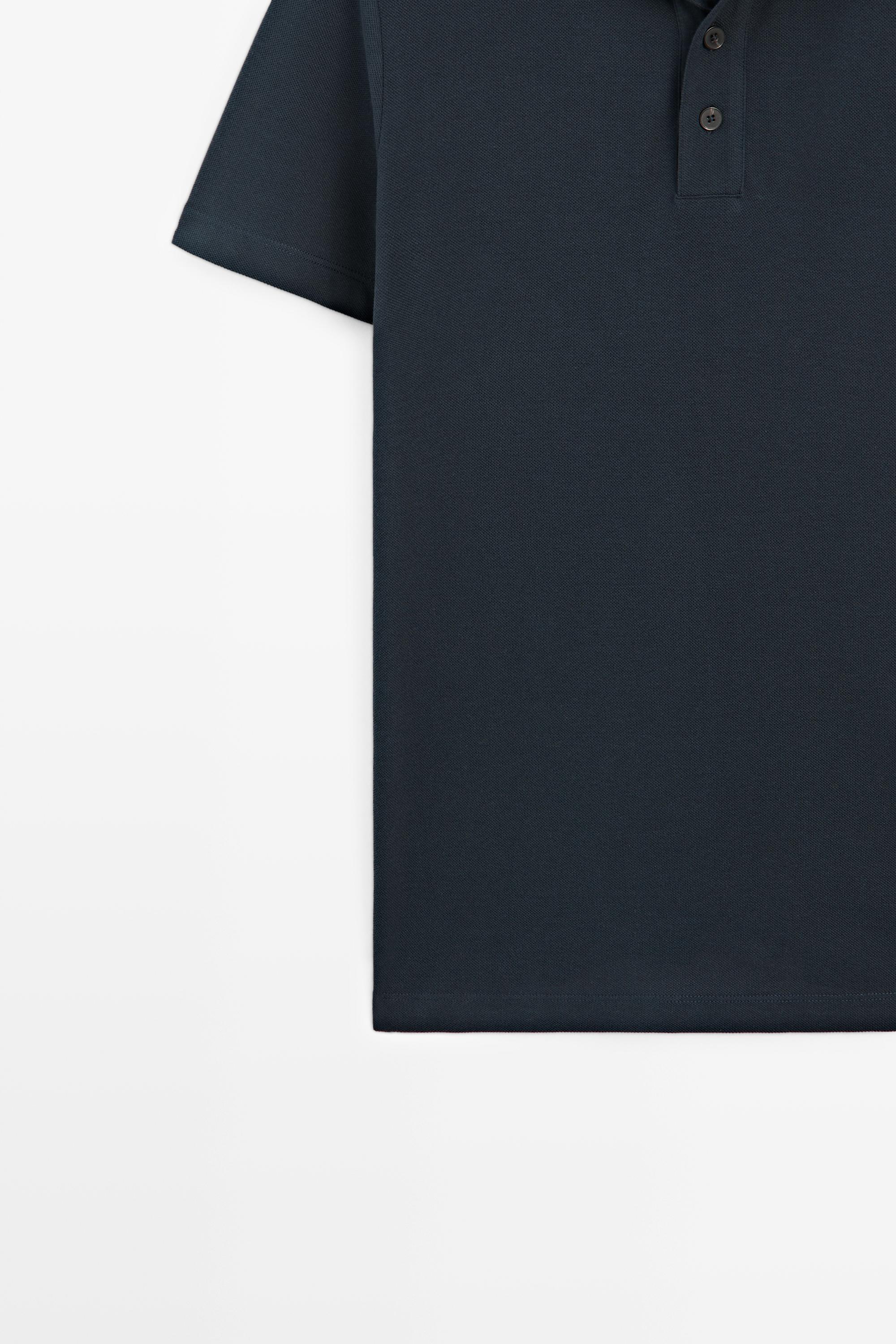 Piqué 100% cotton polo shirt — BLUE