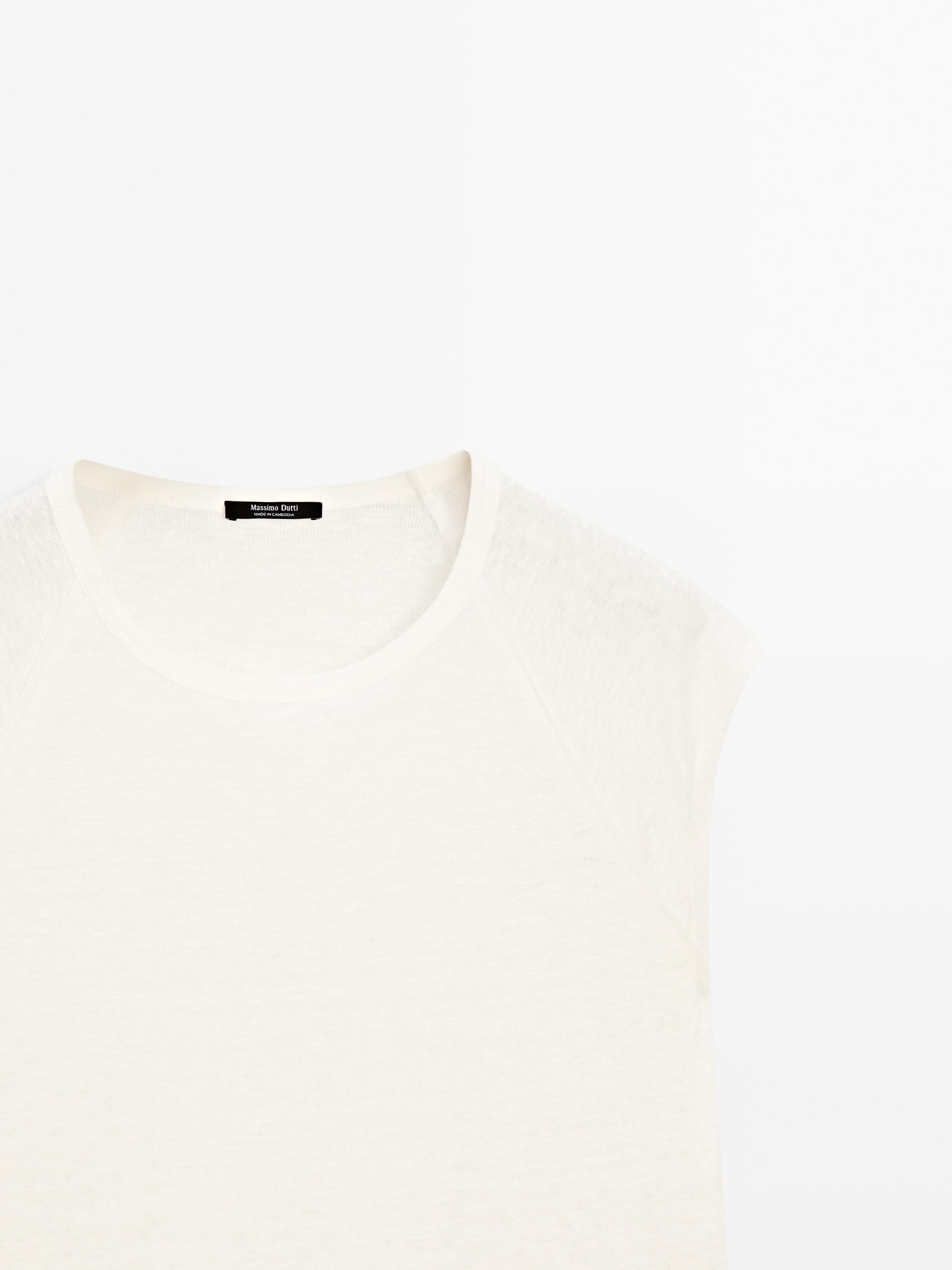 100% linen lightweight ribbed T-shirt