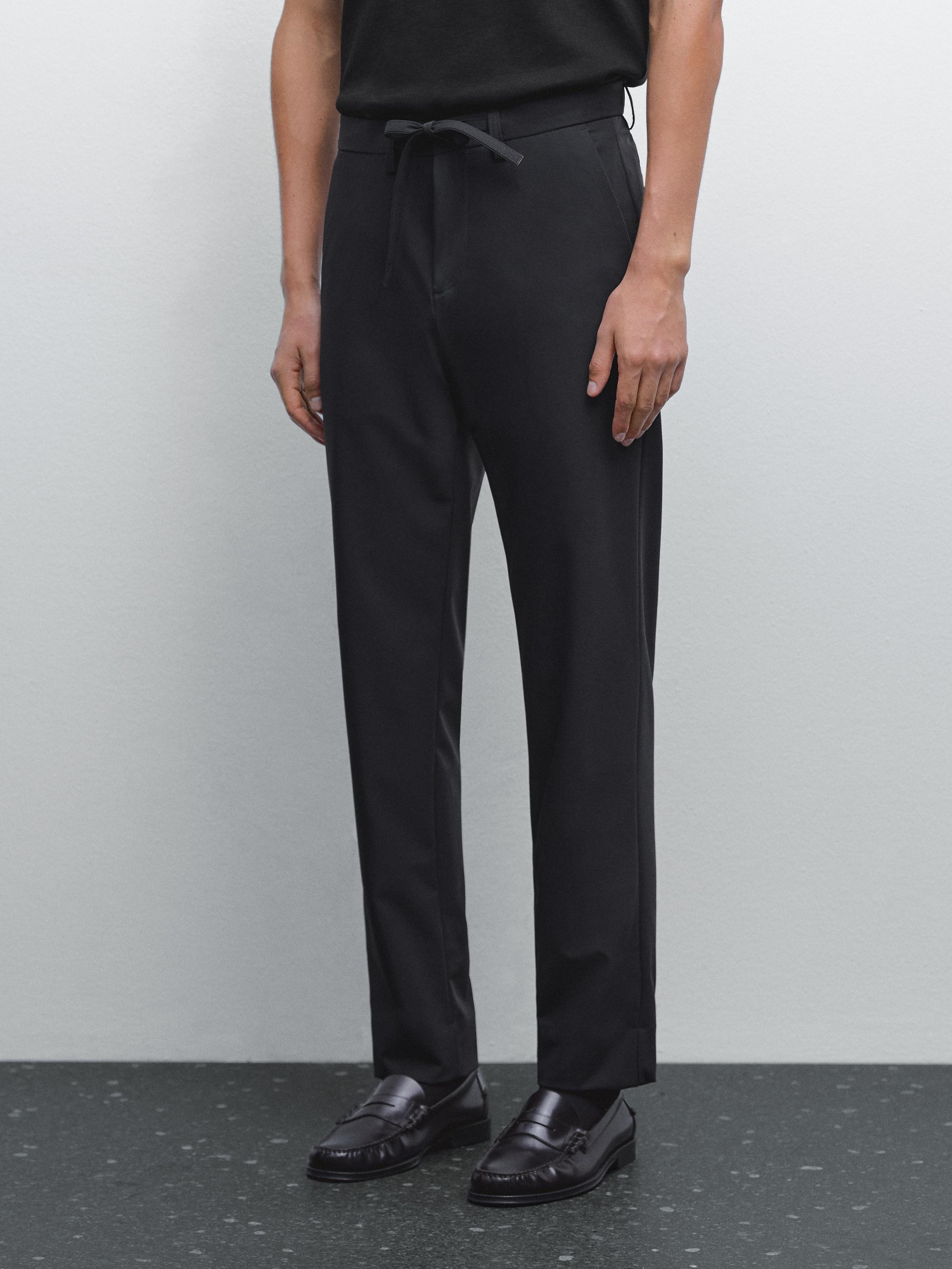 Regular-fit technical trousers — NAVY BLUE