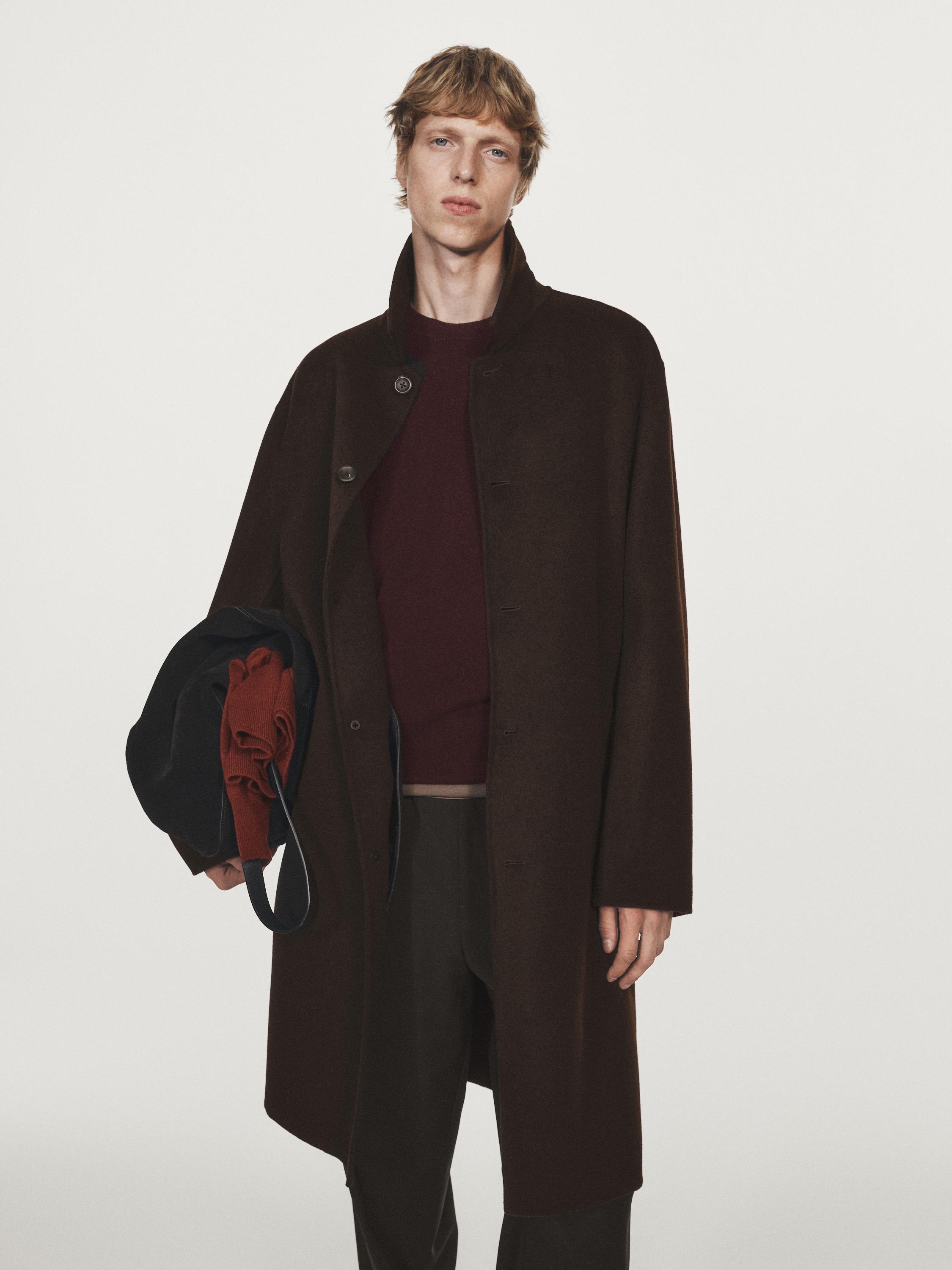 Long wool blend coat