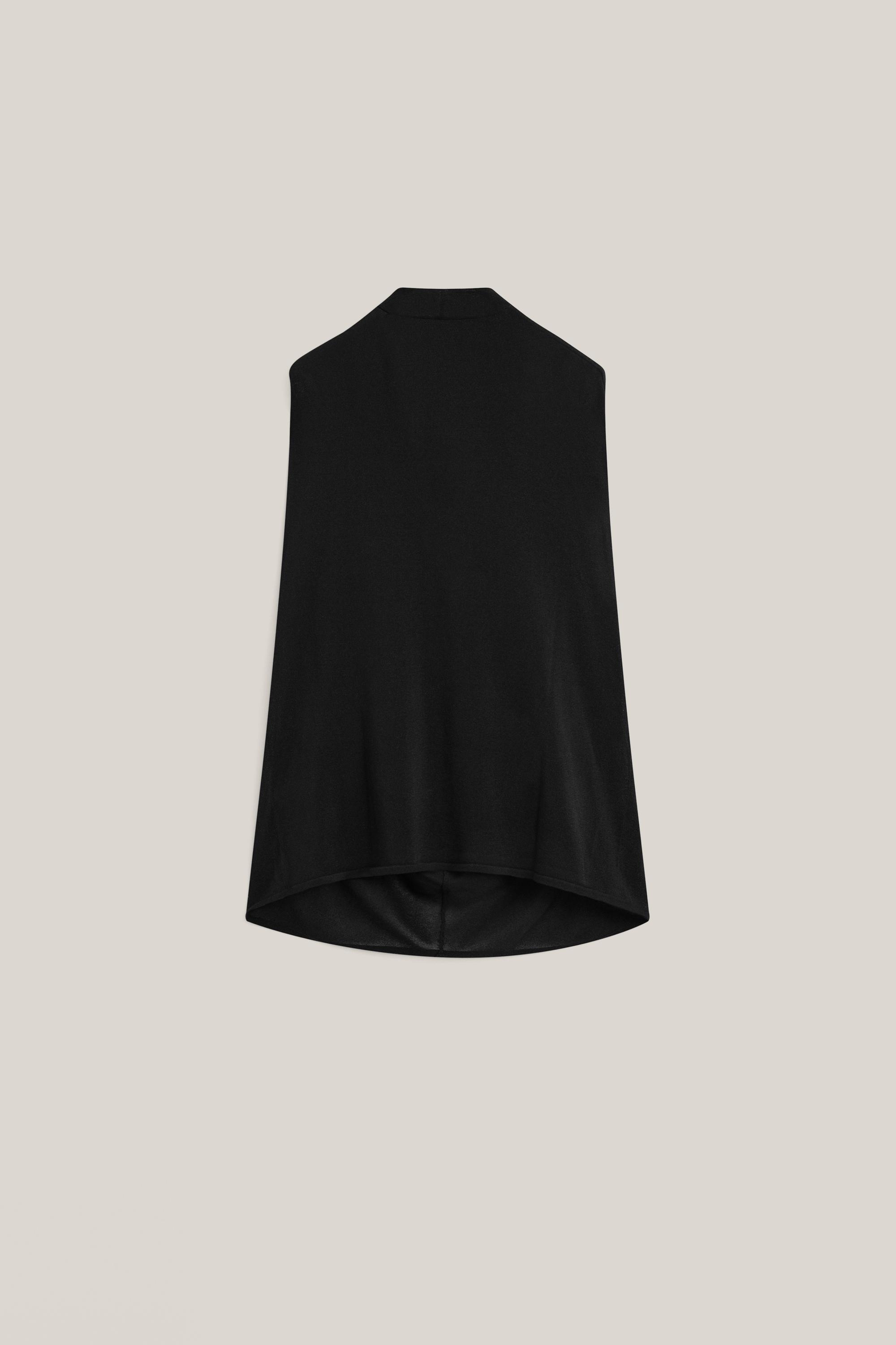 Silk blend top with cowl neckline - LIMITED EDITION — BLACK