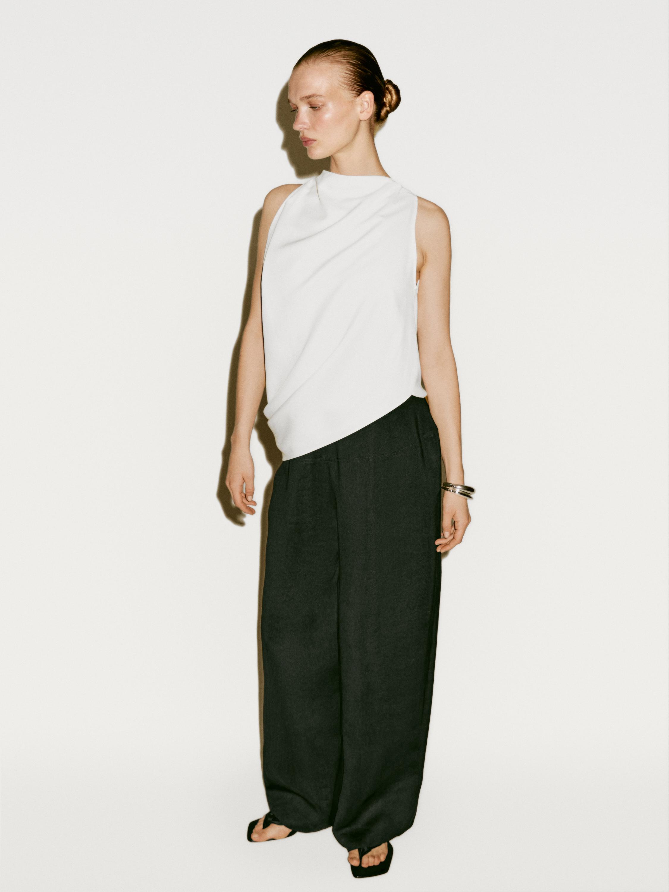 Flowing asymmetric draped top - Limited Edition