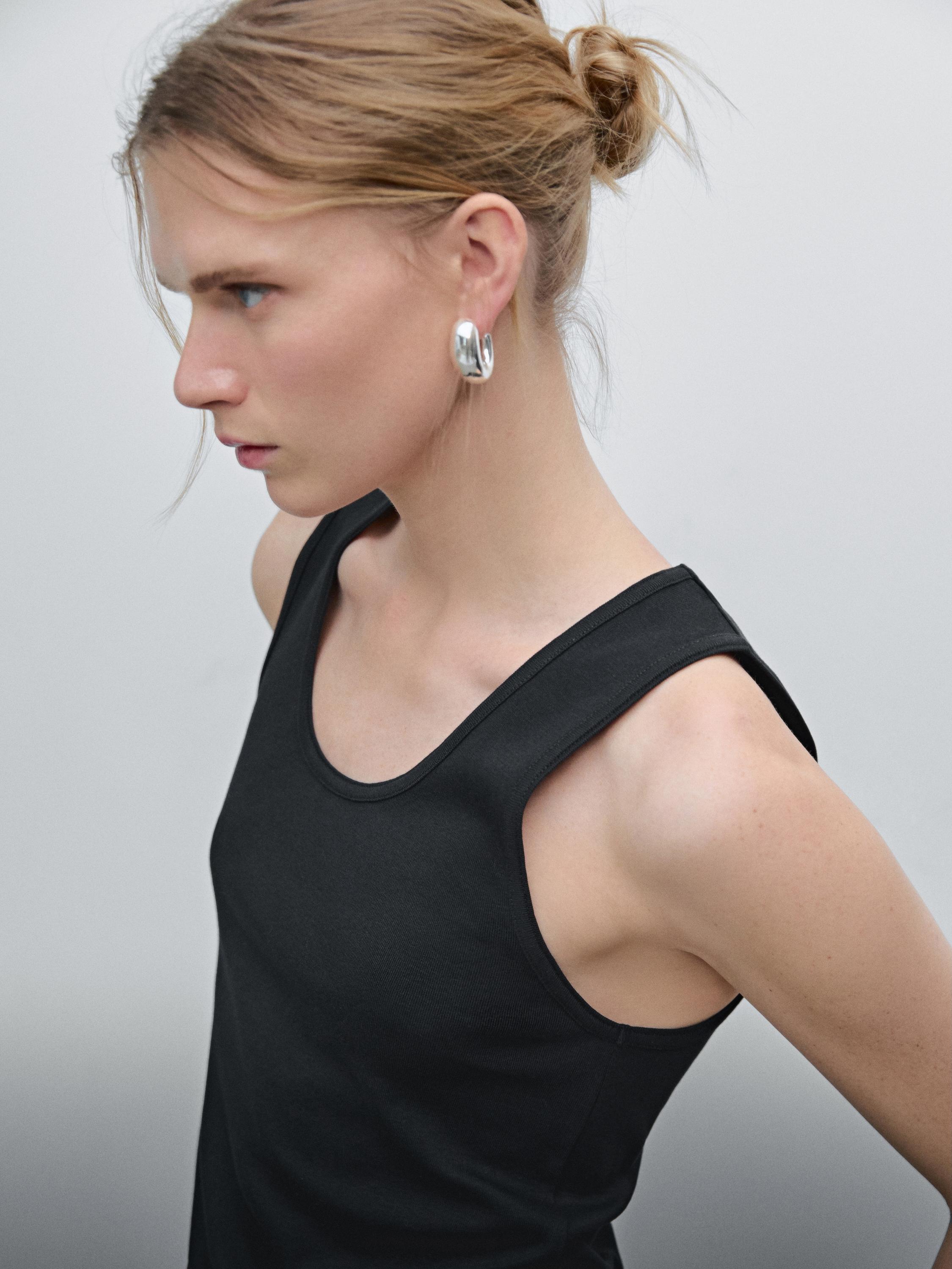 Débardeur bretelles larges 100 % coton