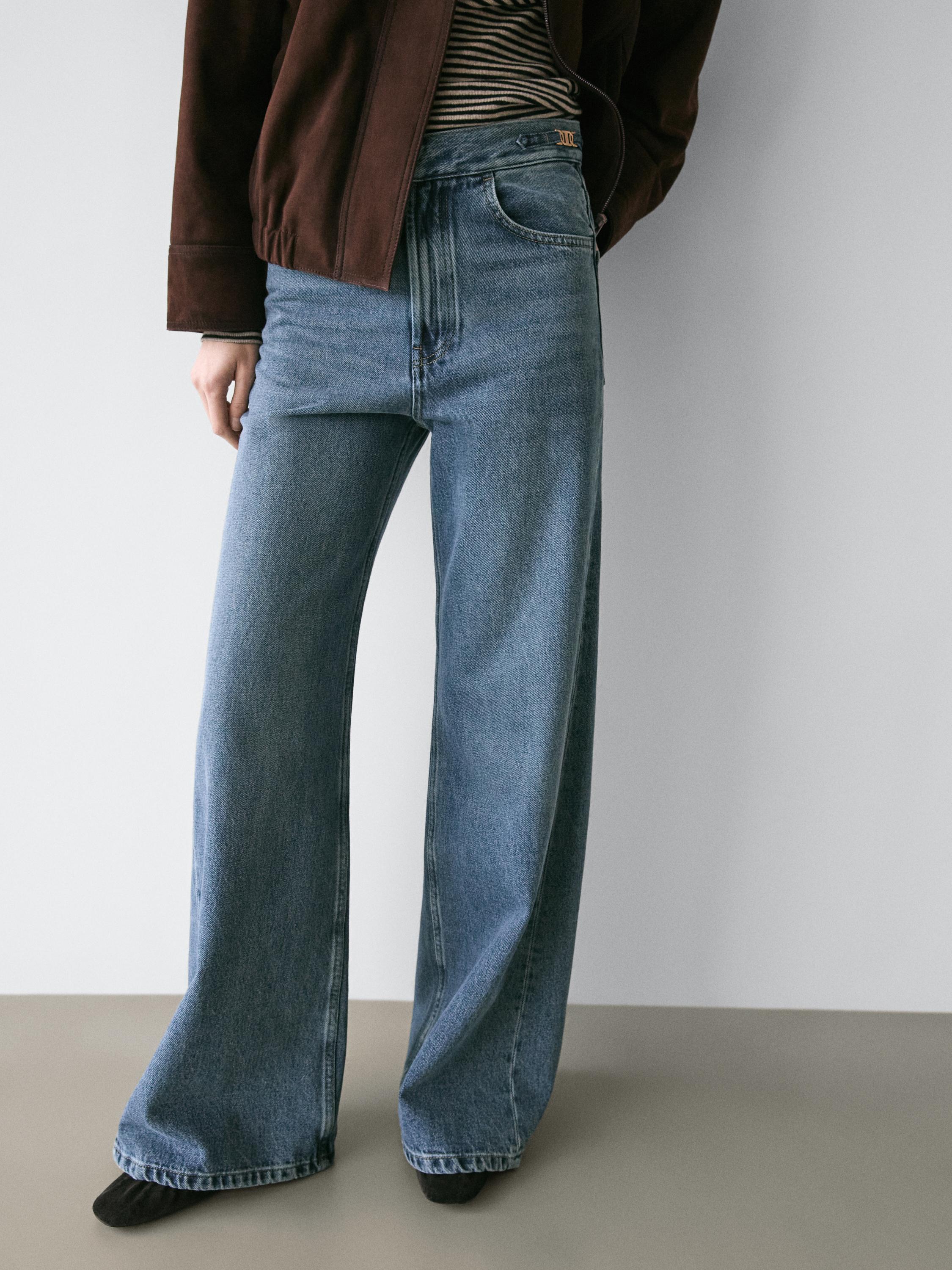 Mid-rise bell bottom jeans — MEDIUM BLUE