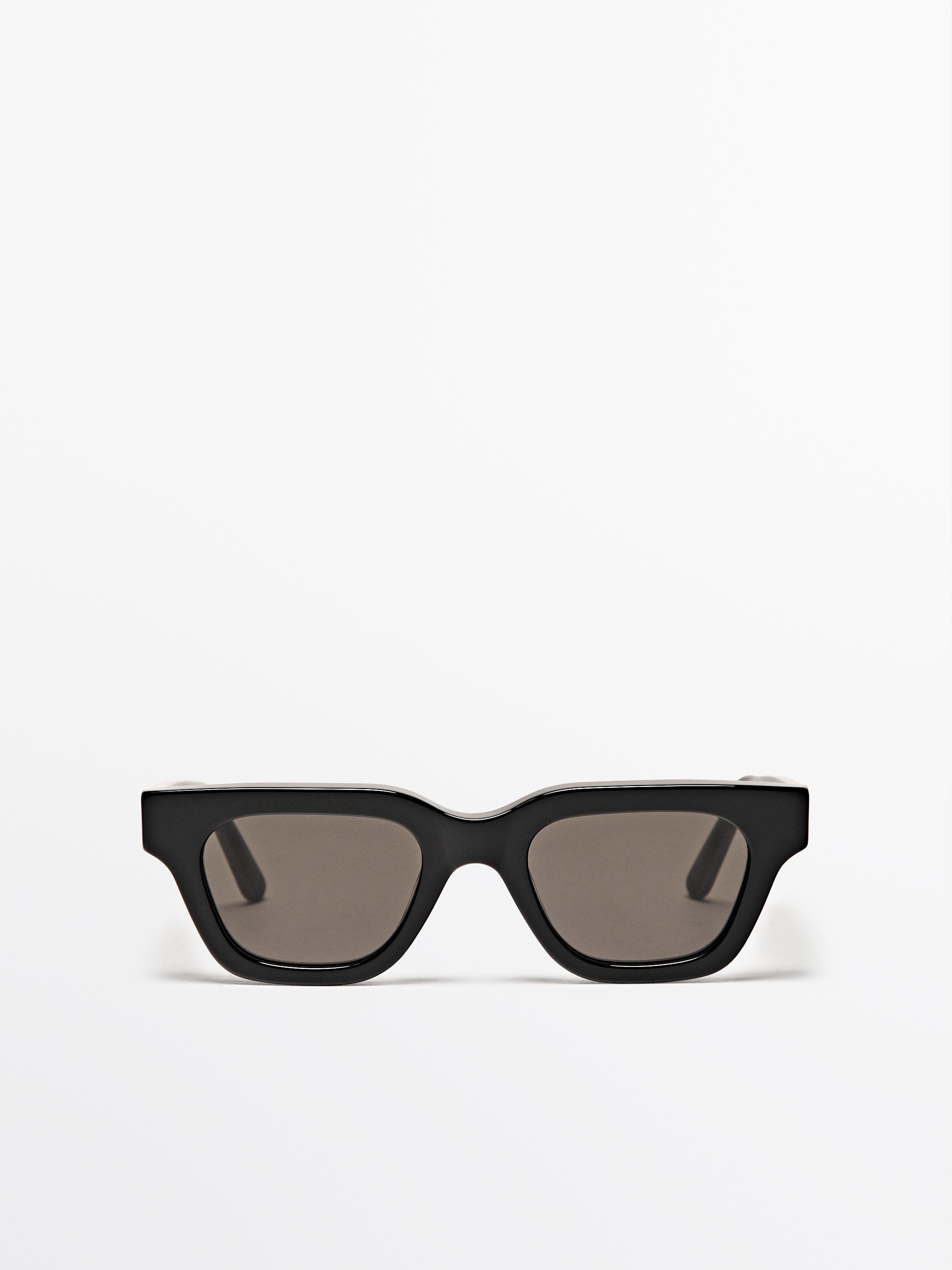 Angled rectangular sunglasses