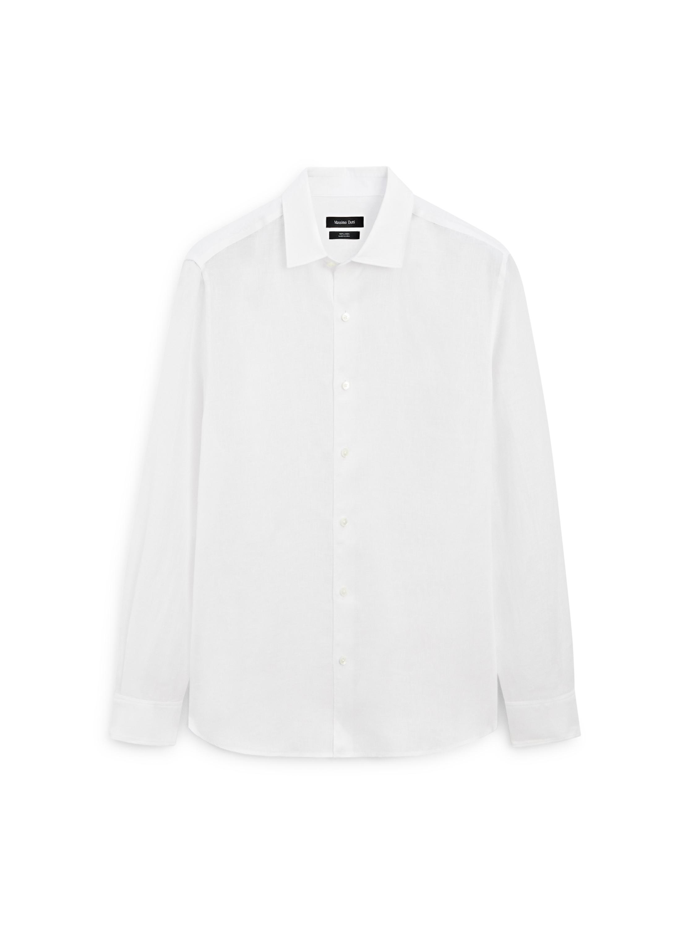 Extra fine regular fit linen shirt — WHITE