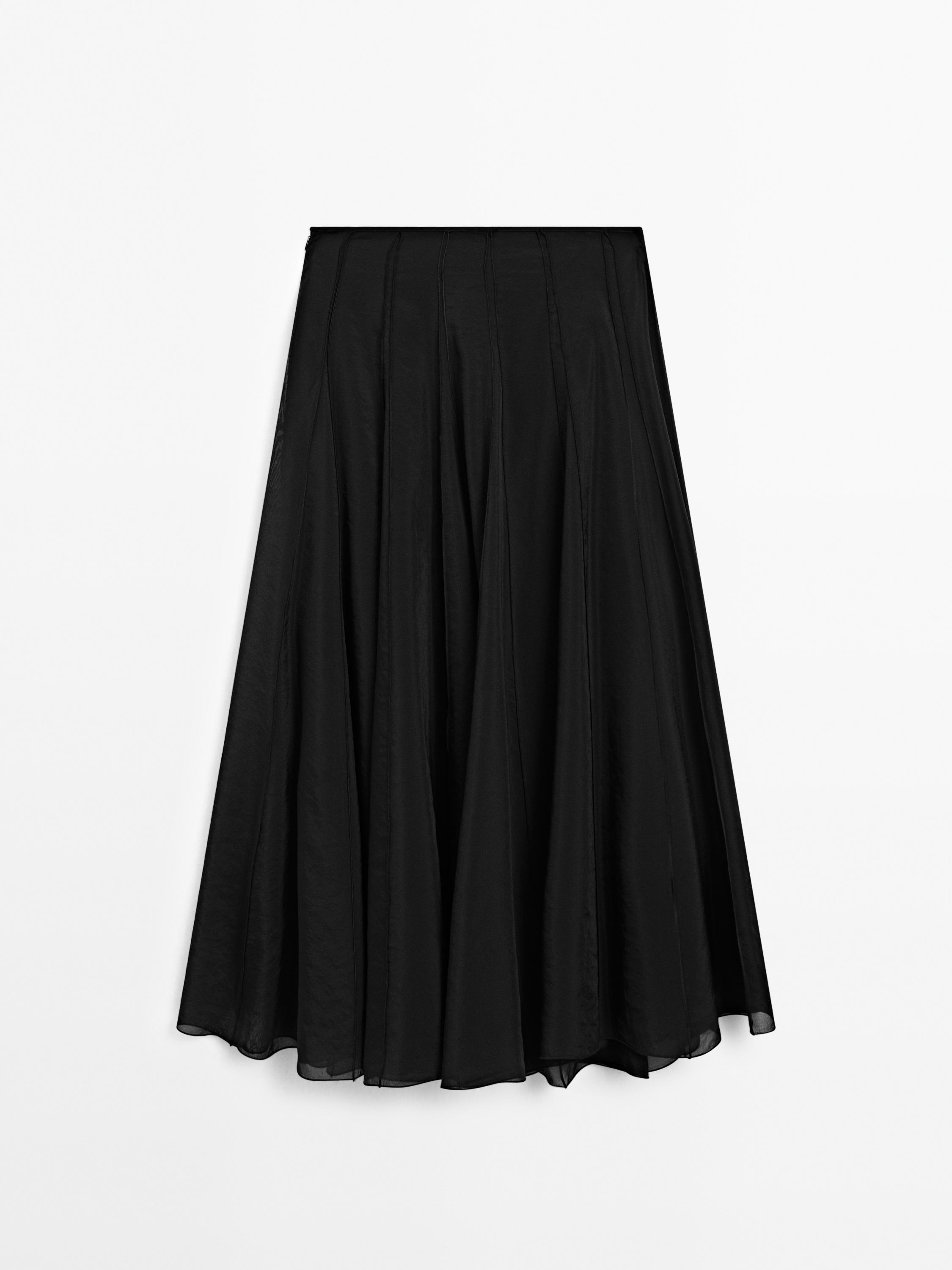 Long flounce godet skirt