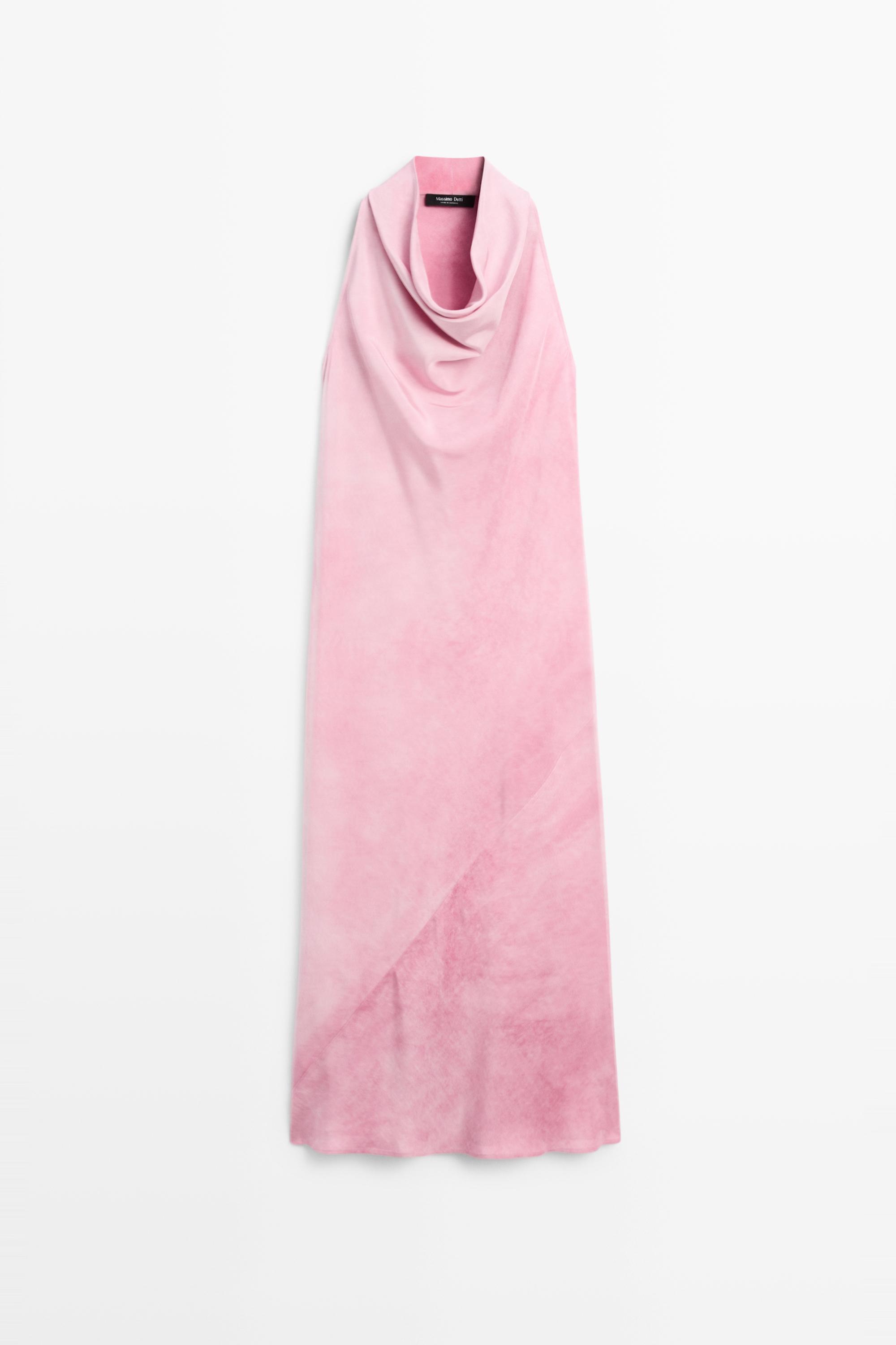 Robe midi fluide drapée