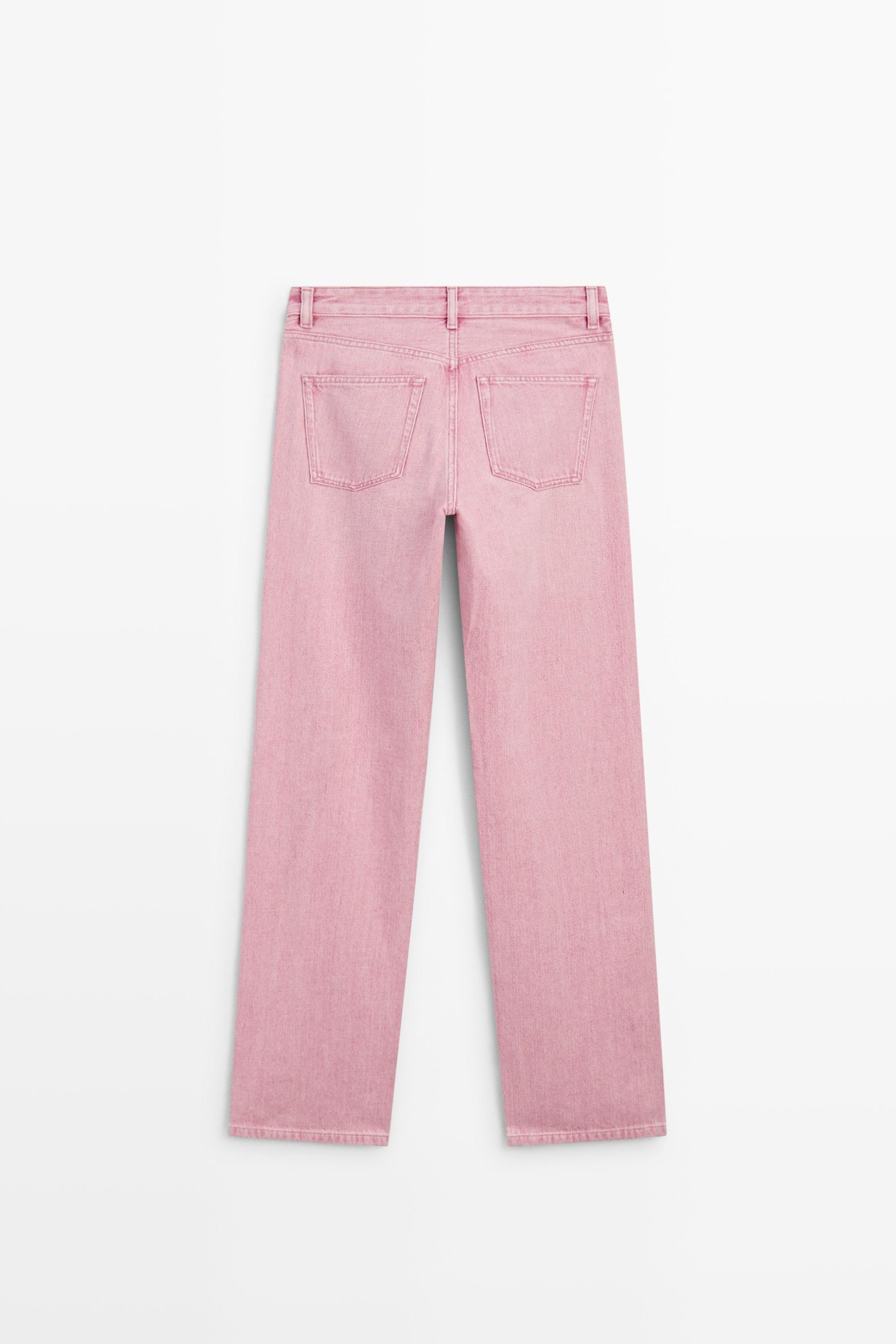 Low-rise straight-leg jeans — PINK