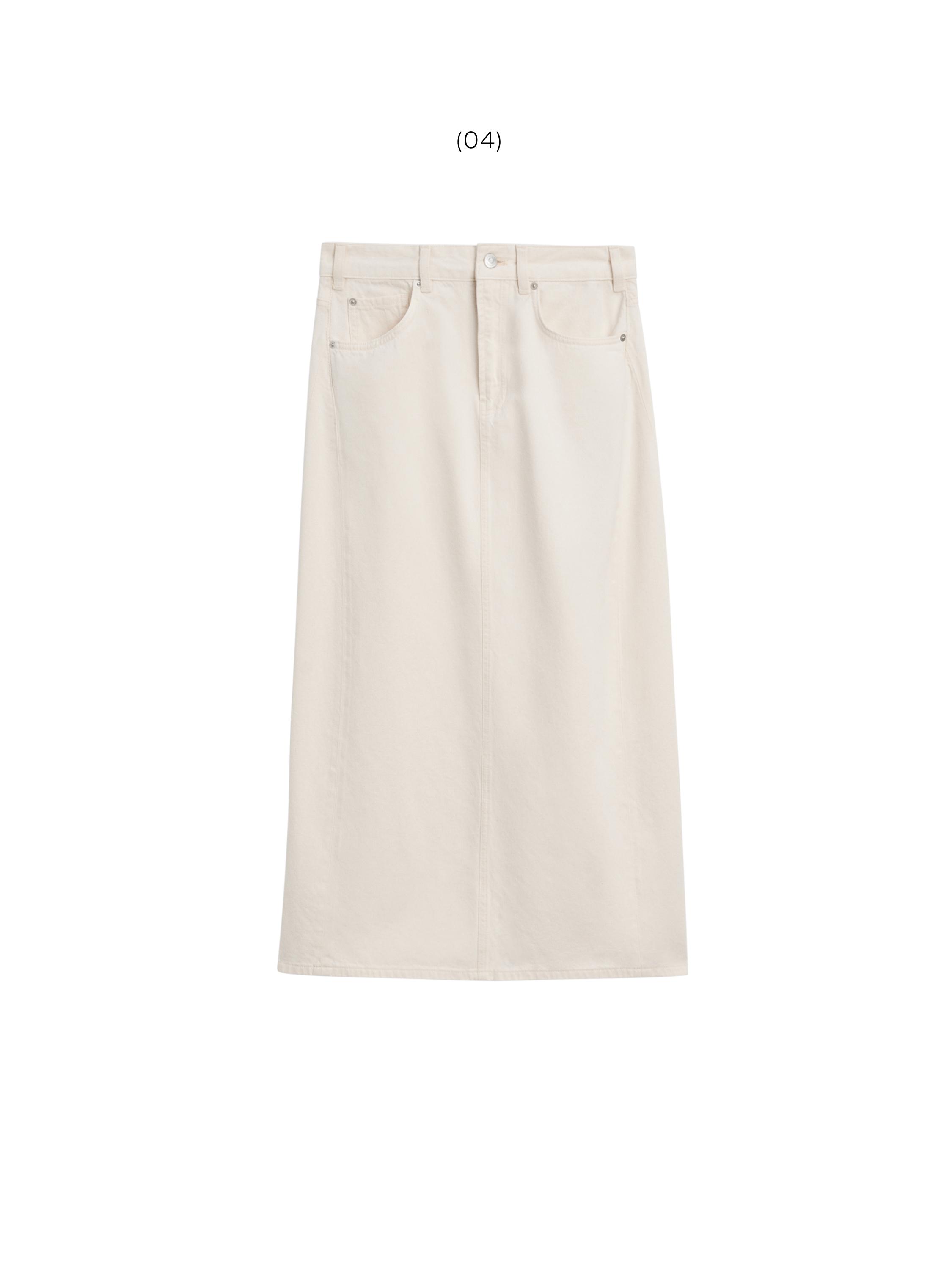 Barrel fit denim midi skirt — CREAM
