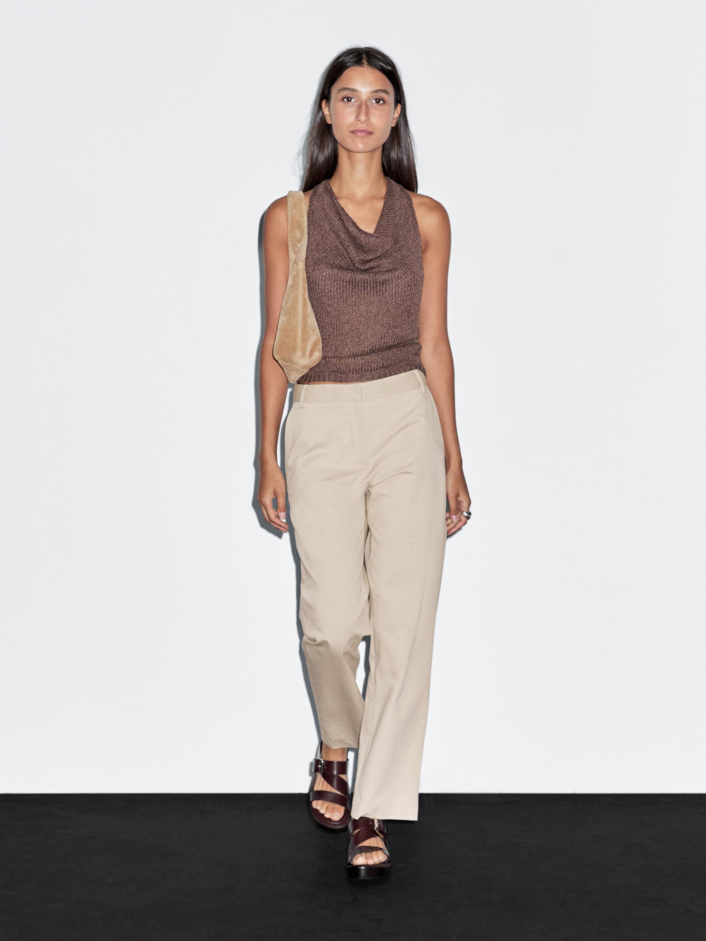 Straight broek van katoenmix