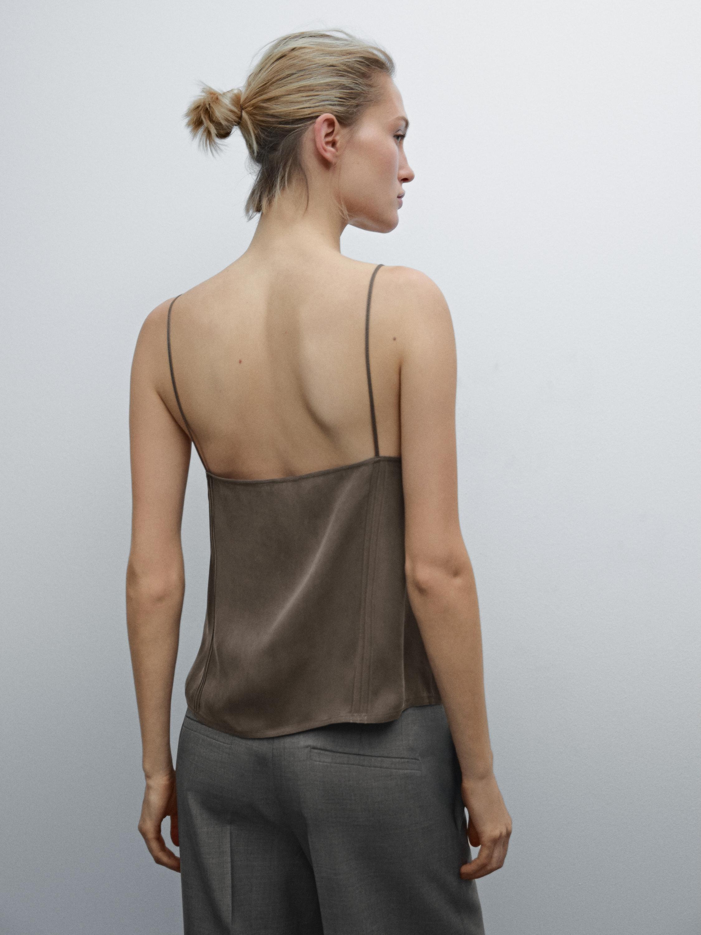 Strappy lace-trimmed top