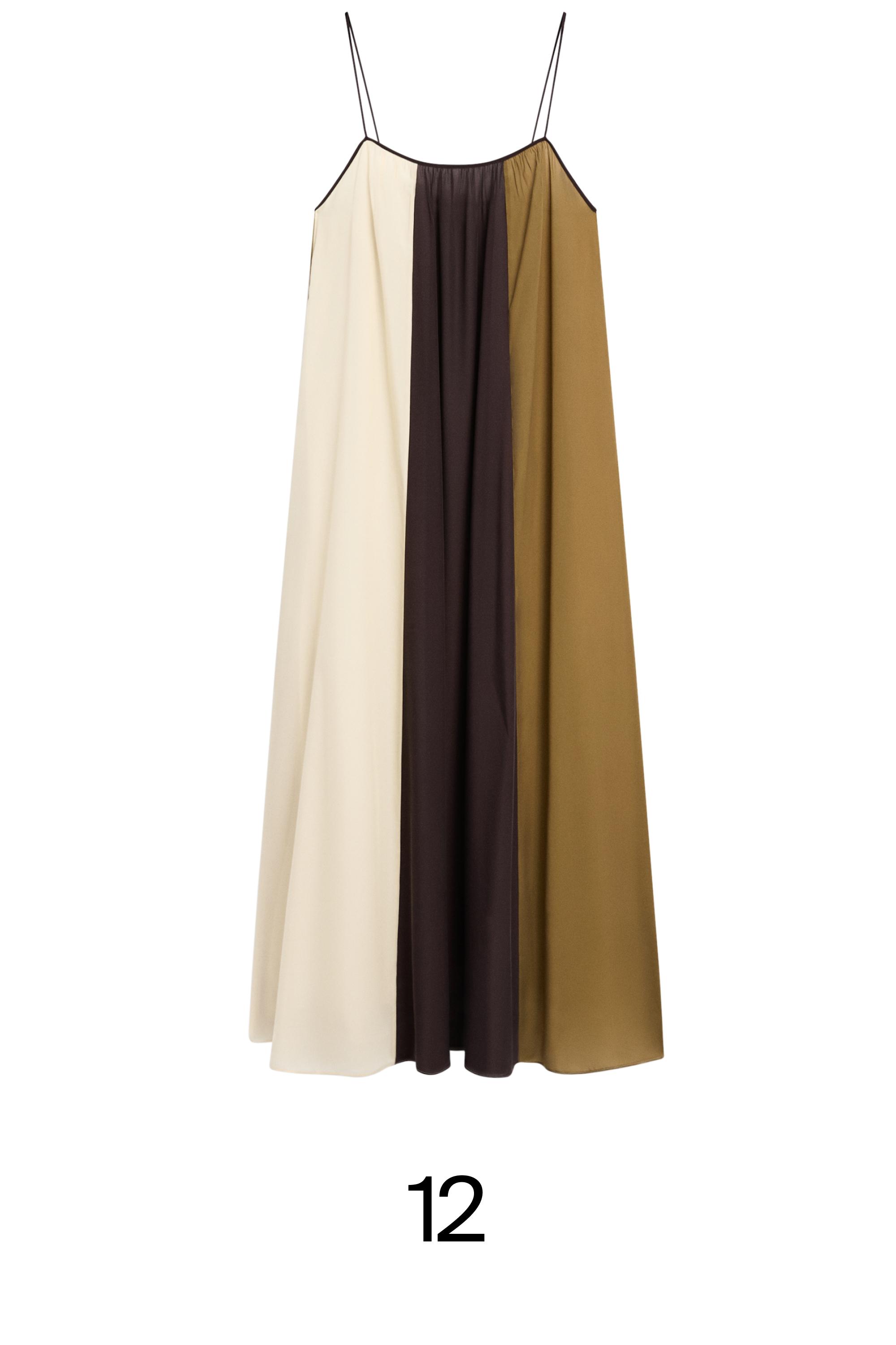 Flowing strappy midi dress — BROWN