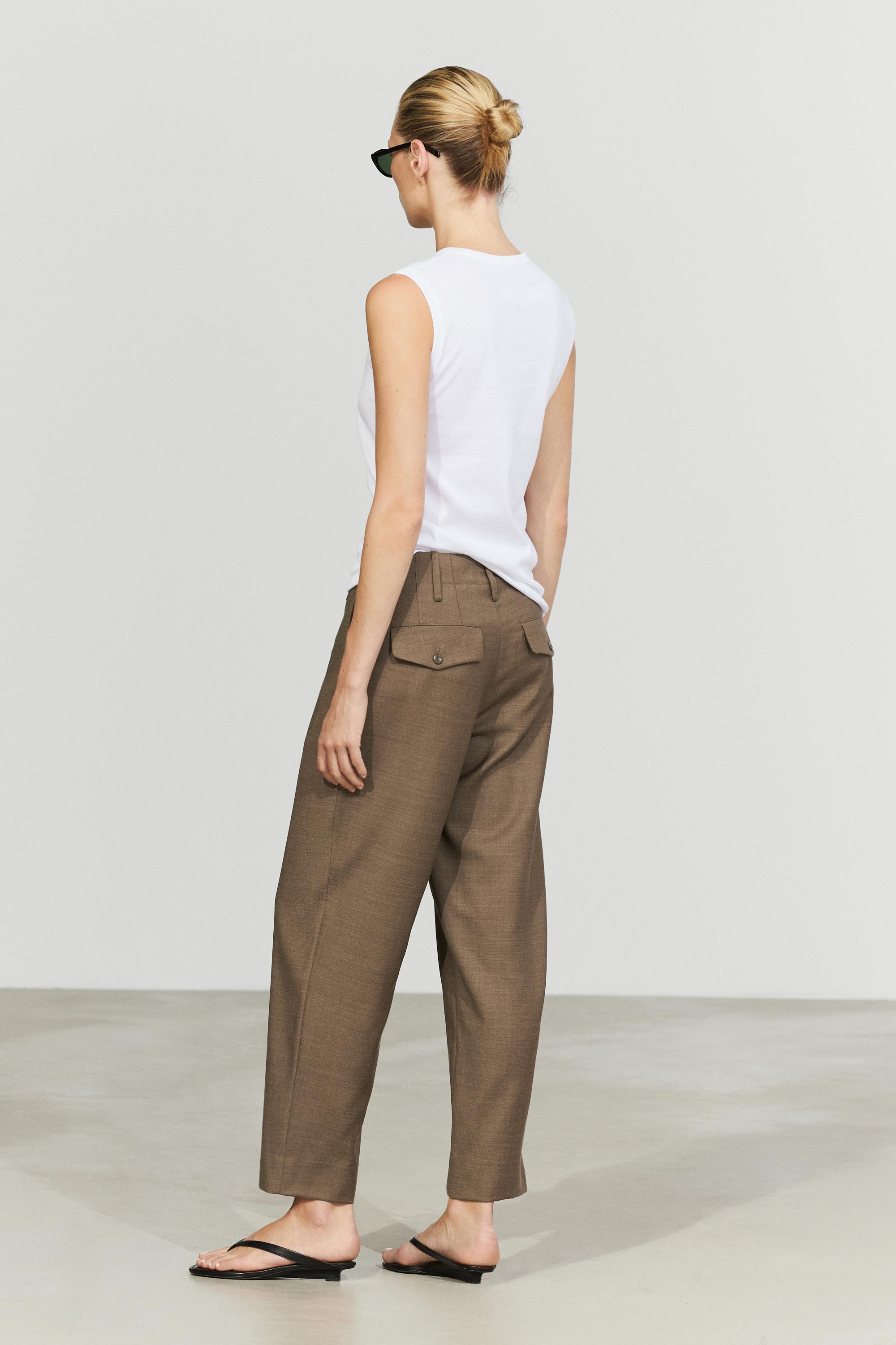 100% Wool Melange Suit Pants — CAMEL
