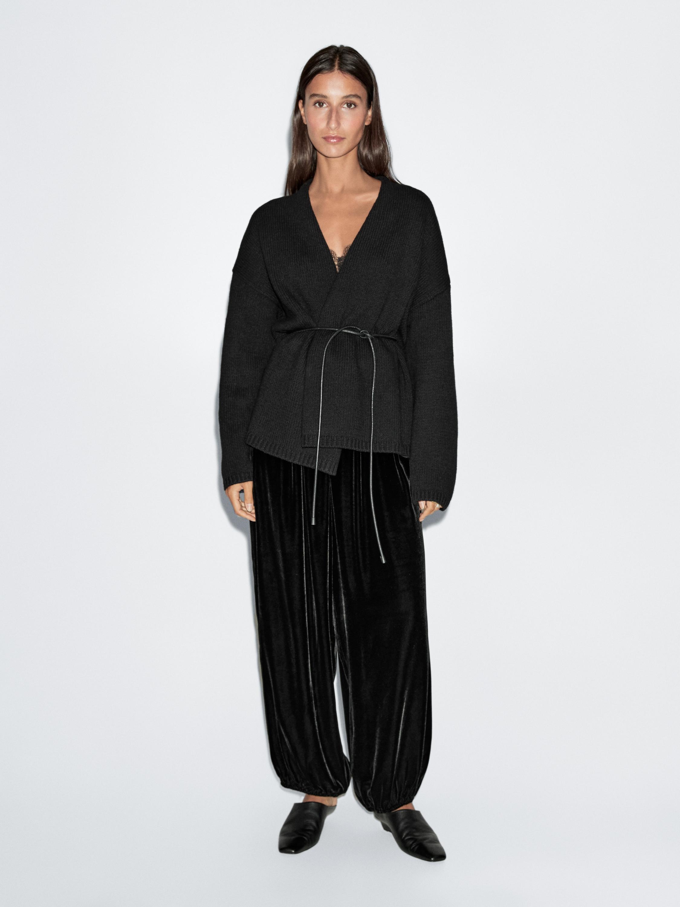 Velvet sarouel trousers
