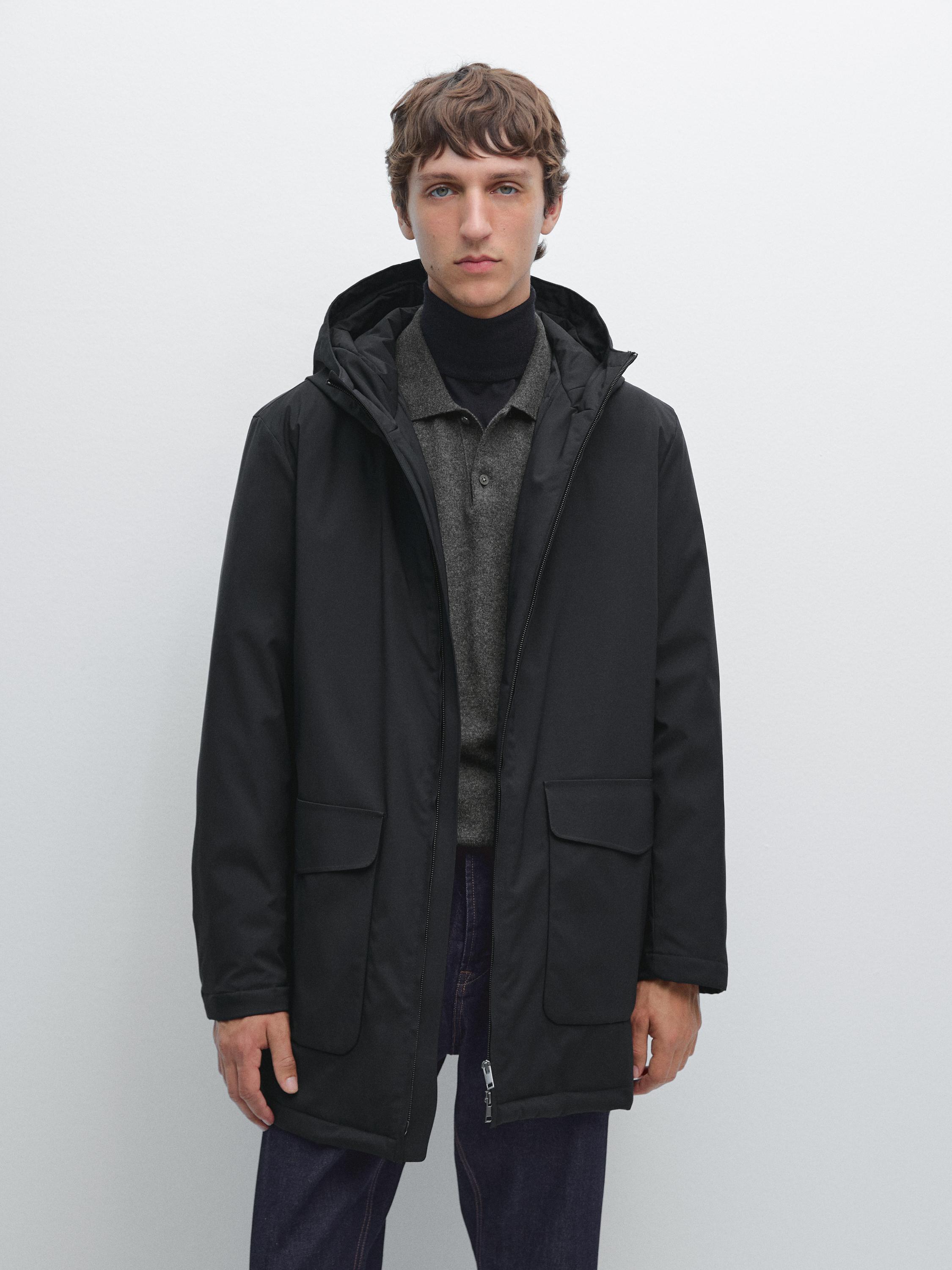 Lightweight quilted parka with hood