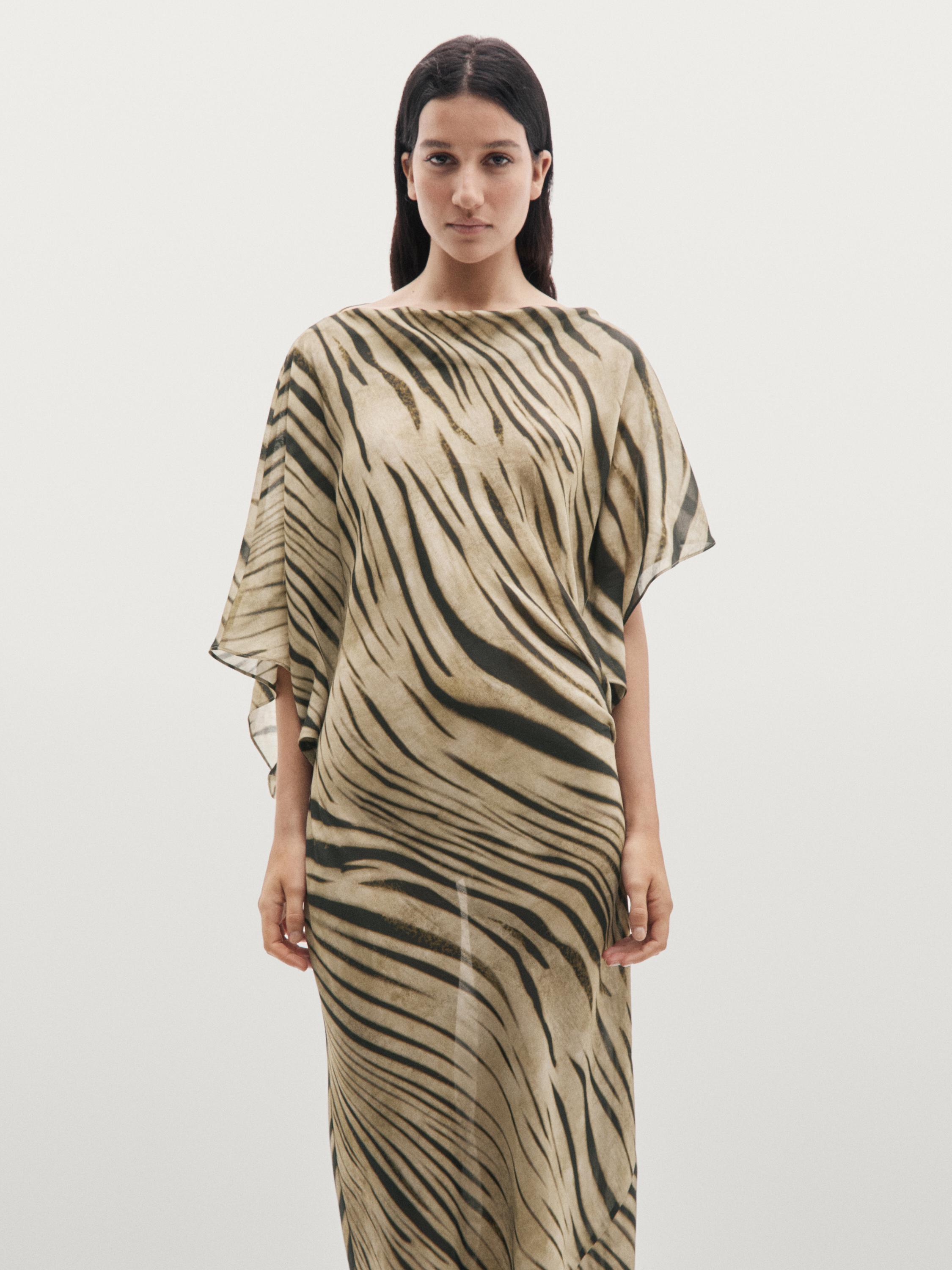 Vestido largo animal print