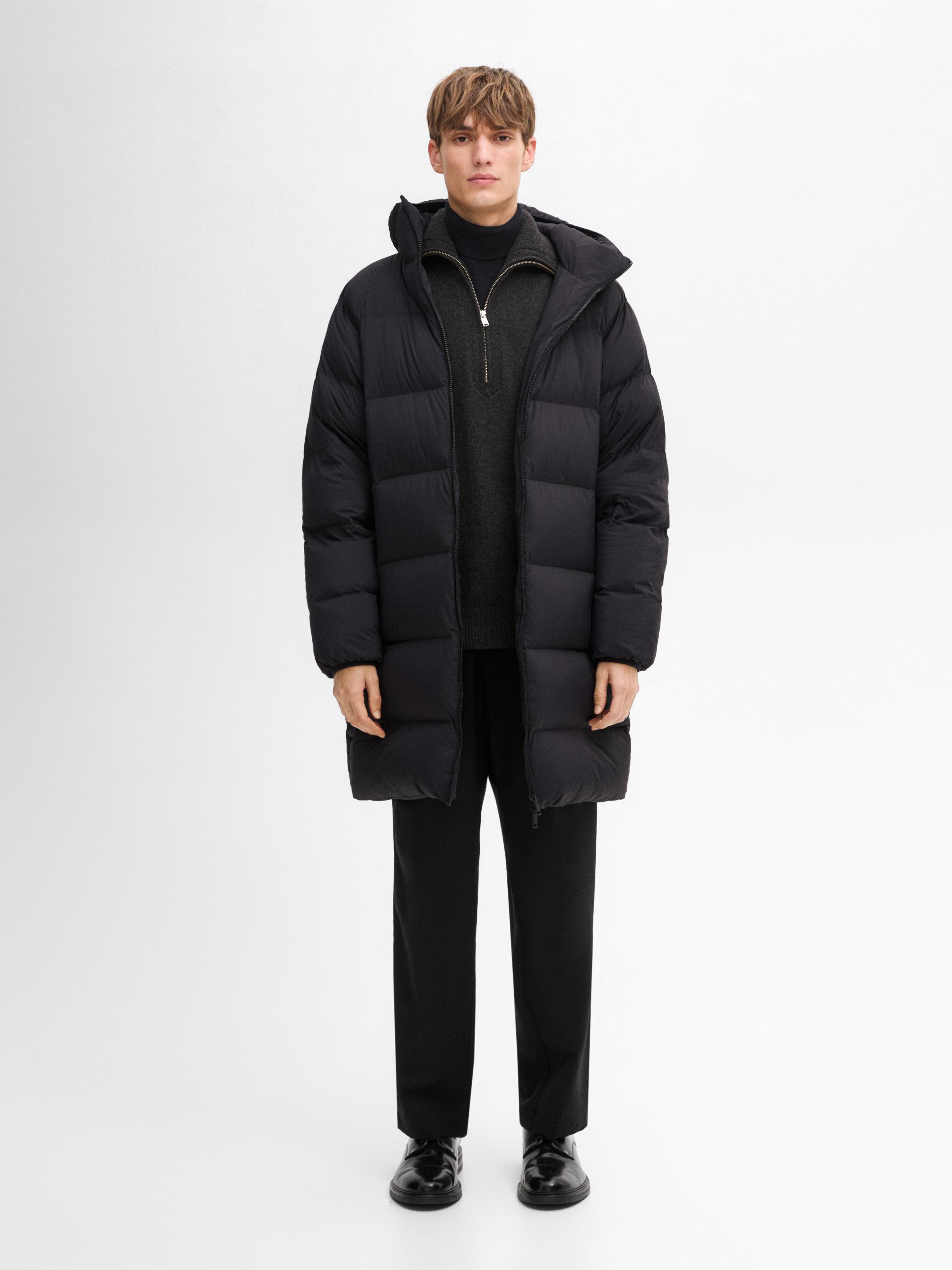 Puffer down jacket Navy Blue Coats And Jackets Massimo Dutti