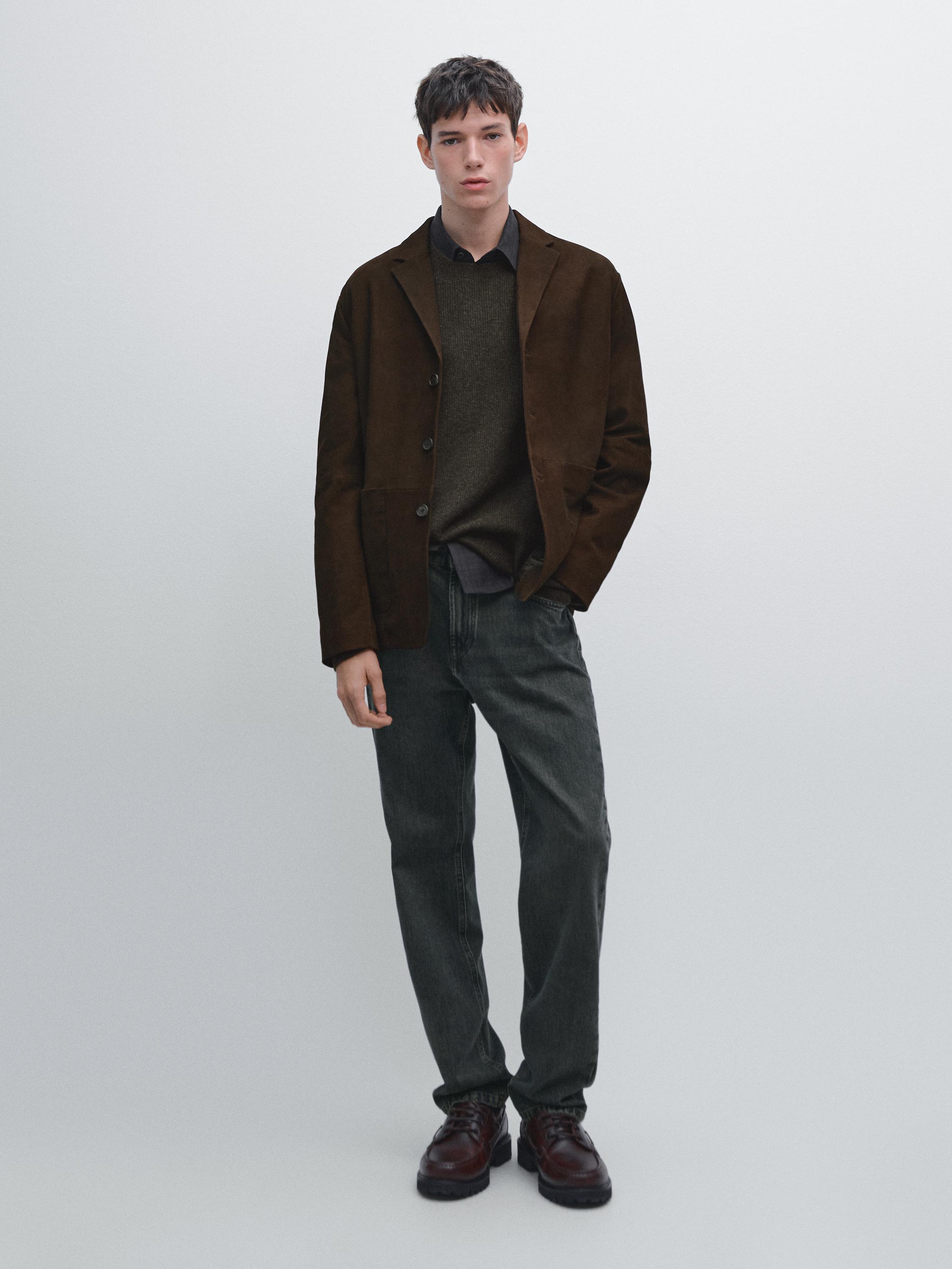Nubuck leather blazer