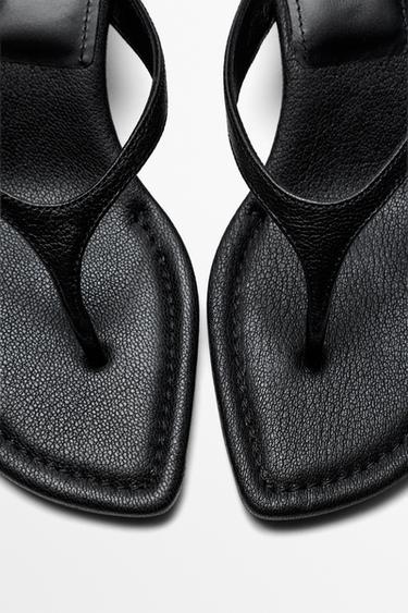 Leather heeled sandals — BLACK 8