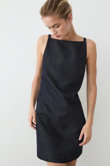 Denim mini dress — DARK BLUE 5