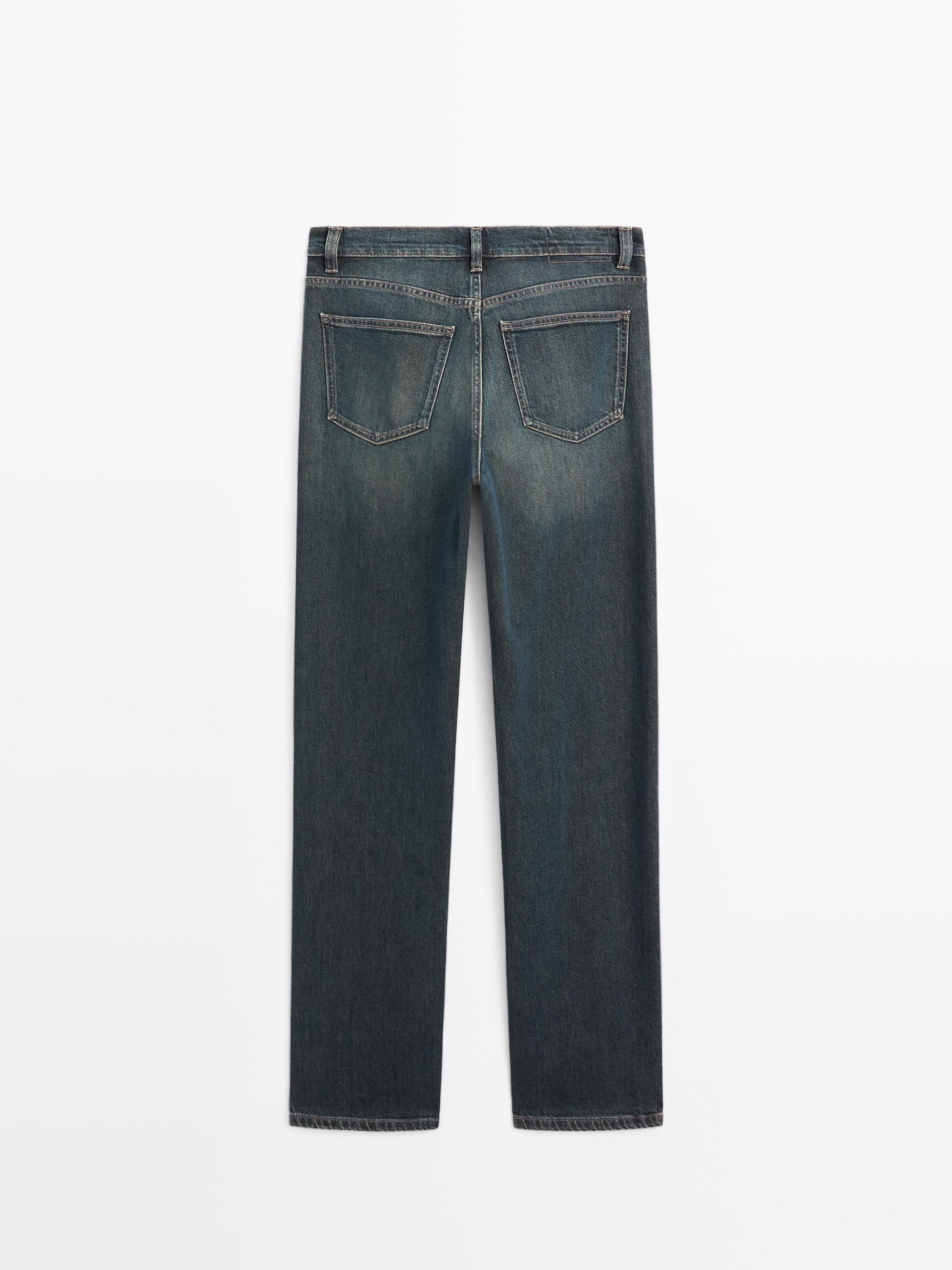 Jeans straight a vita alta